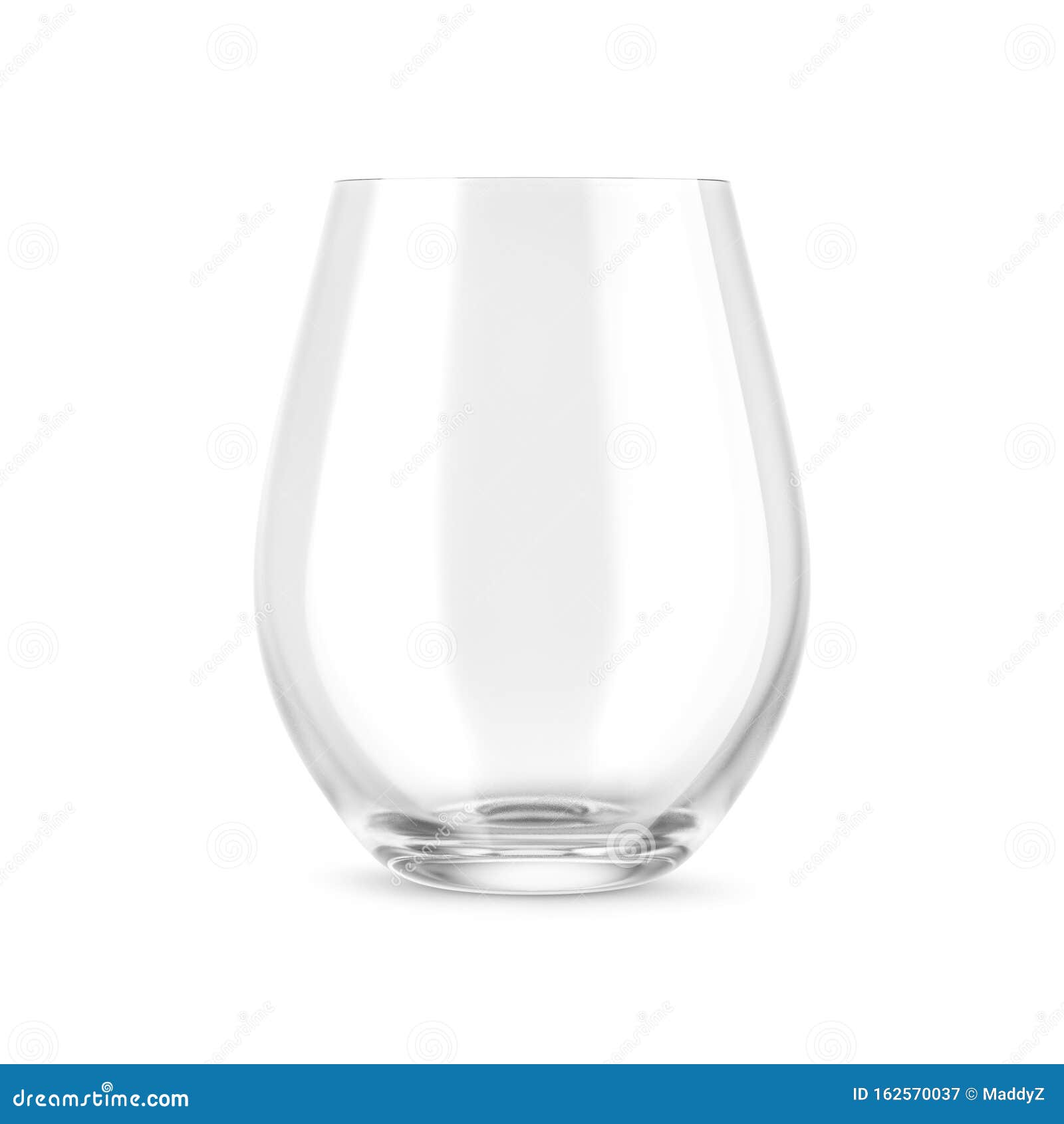 Download Empty Stemless Wine Glass Mock Up Isolated On White Background Stock Illustration - Illustration ...
