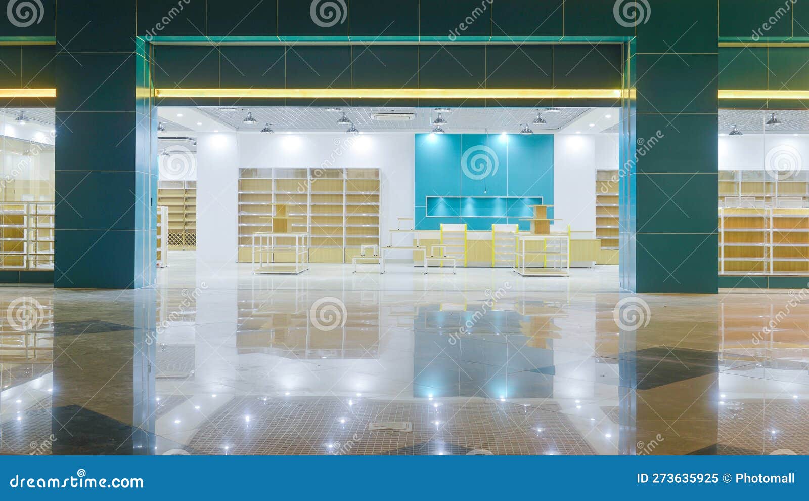 empty store front in modern commercial building