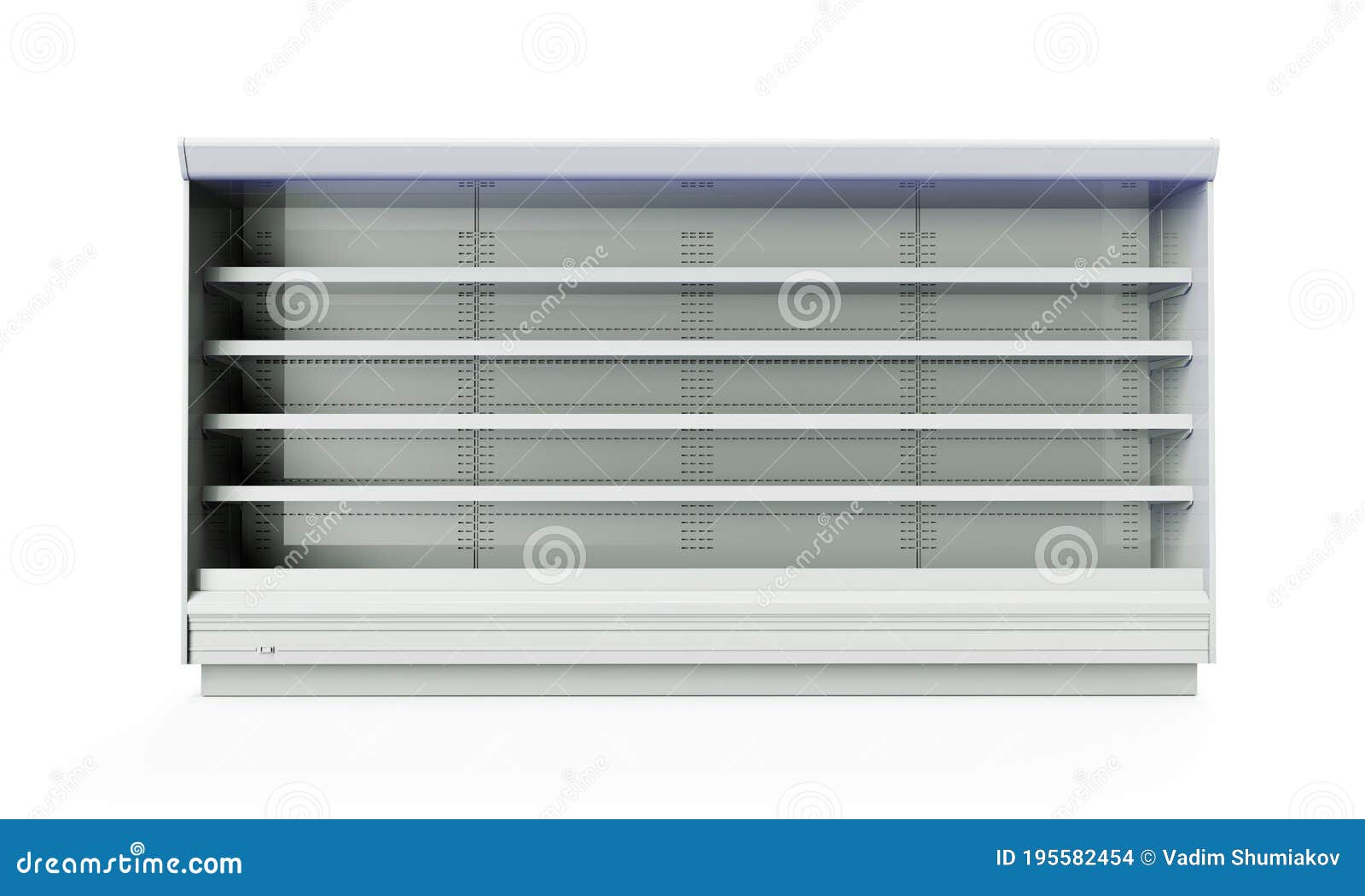 empty store shelves. retail shelf rack. showcase display. mockup template ready for . 3d rendering