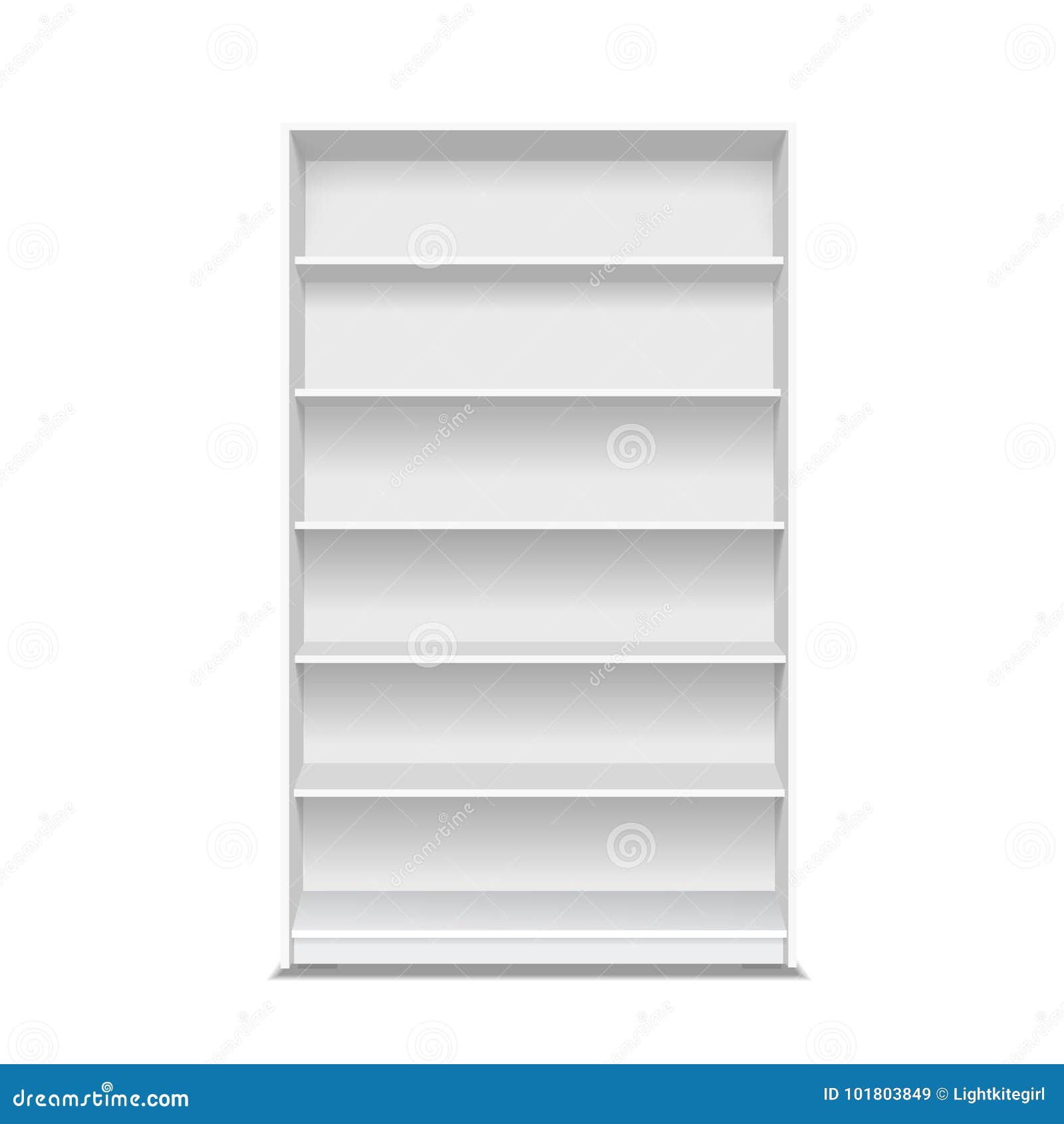 Download Empty Store Shelves. White Showcase Supermarket Display. Retail Shelf Mock Up Vector Stock ...