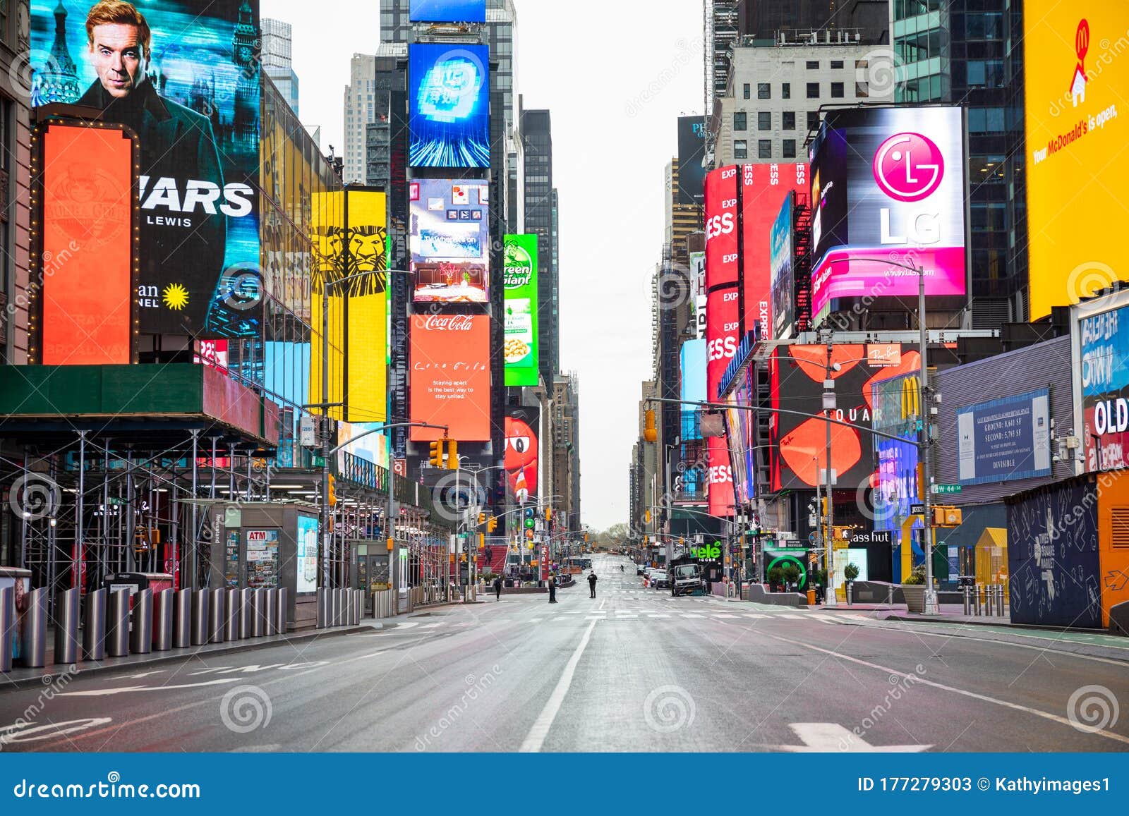 Empty Streets Of Times Square Ny During Coronavirus Pandemic Editorial Stock Photo Image Of