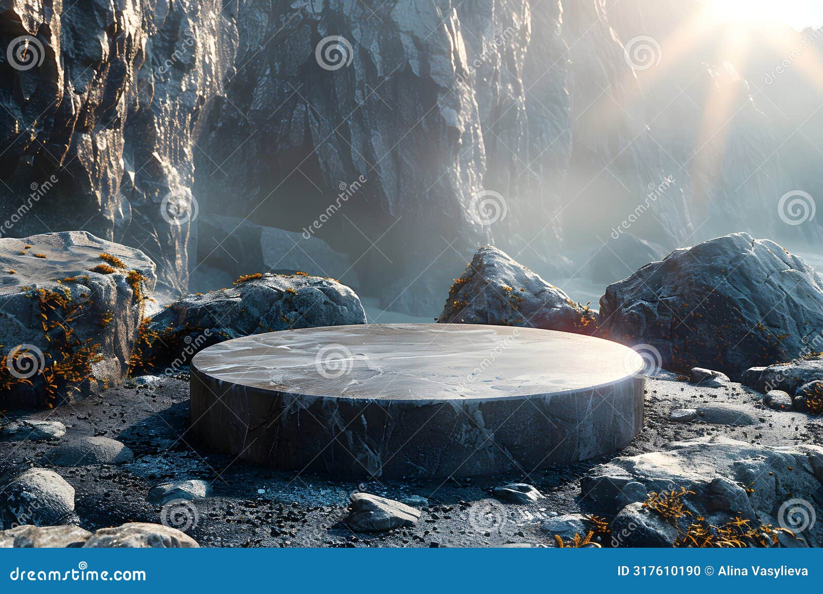 empty stylish dark menly stone podium 3d mockup background, beauty product presentation concept. copy space platform