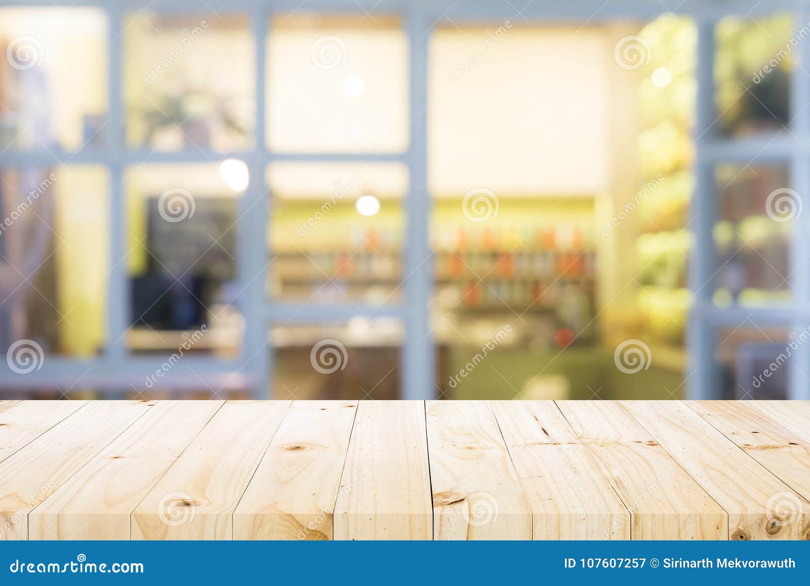 Wood Table Top on Coffee Cafe. Stock Image Image of drink, business