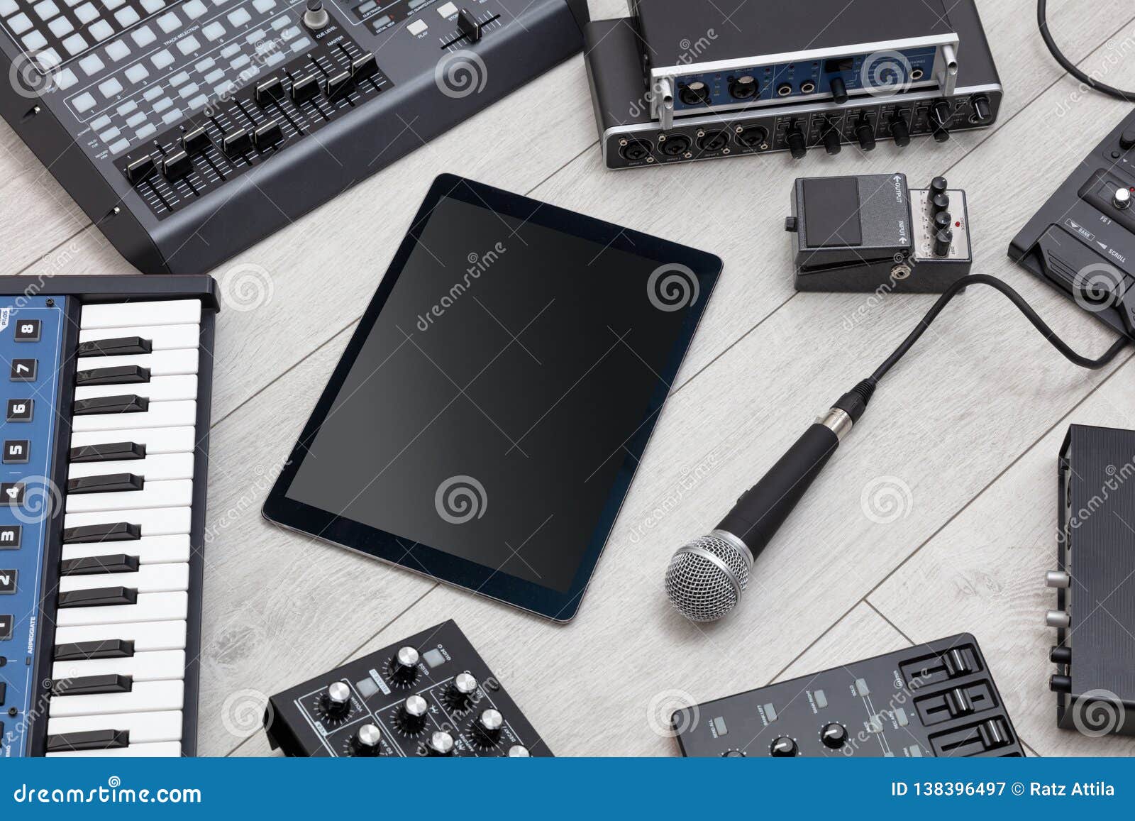 Tablet and Electronic Music Instruments Stock Image Image of keyboard