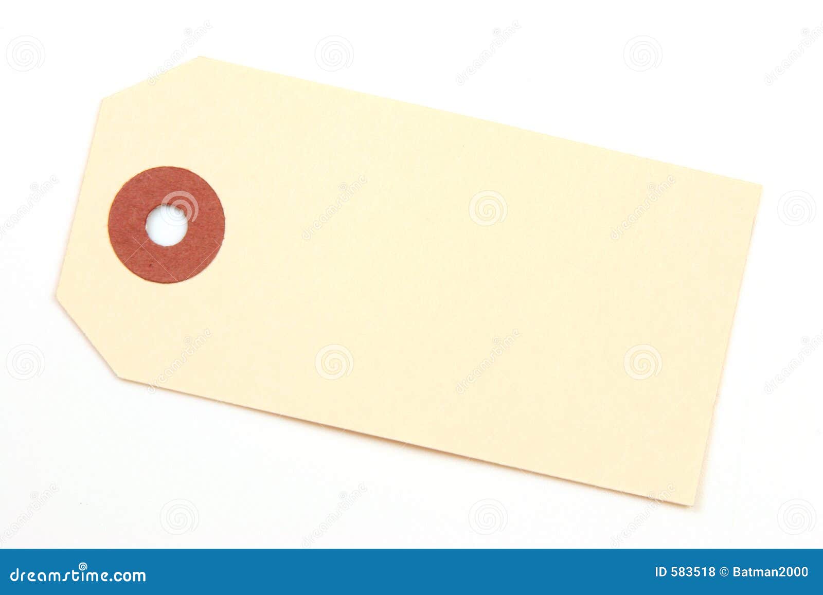 Empty Tag Over a White Background Stock Photo Image of beige, empty