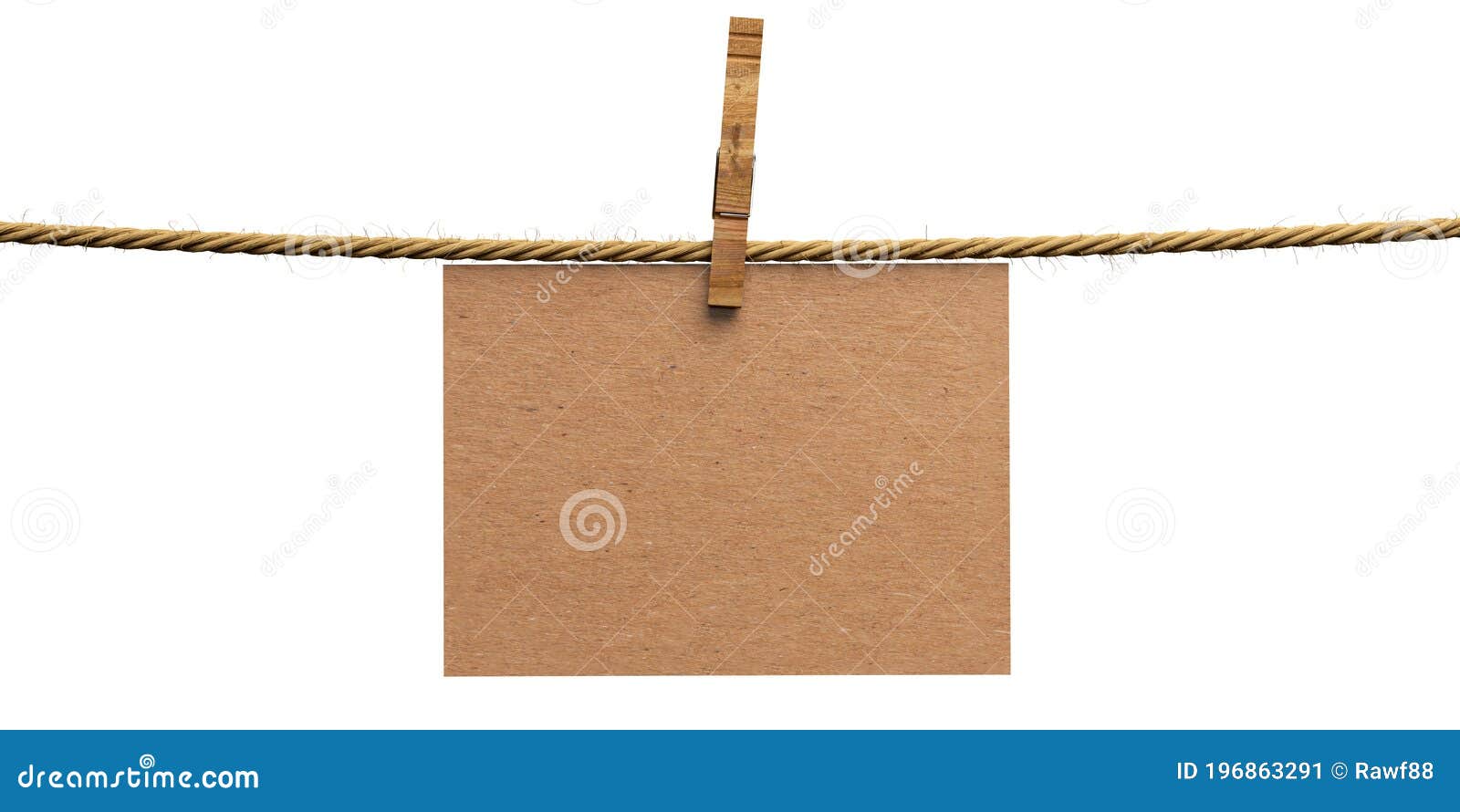 Clothespin on Rope Isolated on White Background Stock Illustration -  Illustration of announce, clamp: 48884338