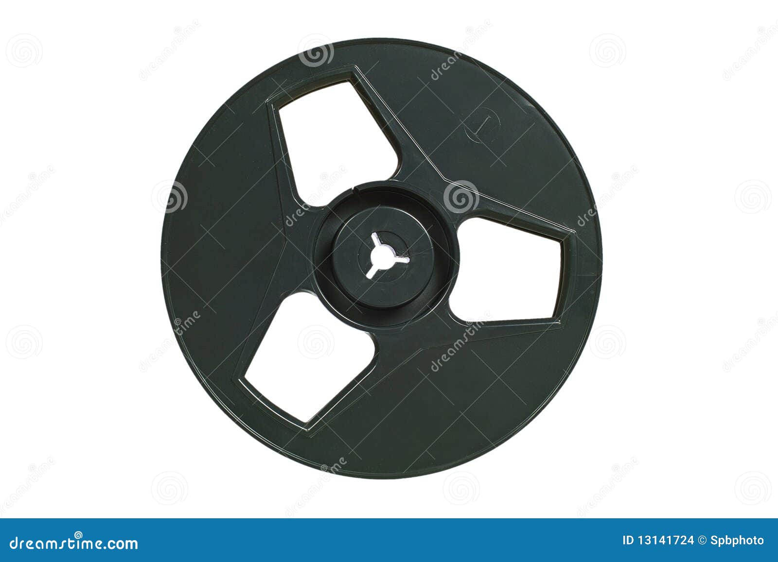 Empty tape recorder spool stock photo. Image of recorder 13141724