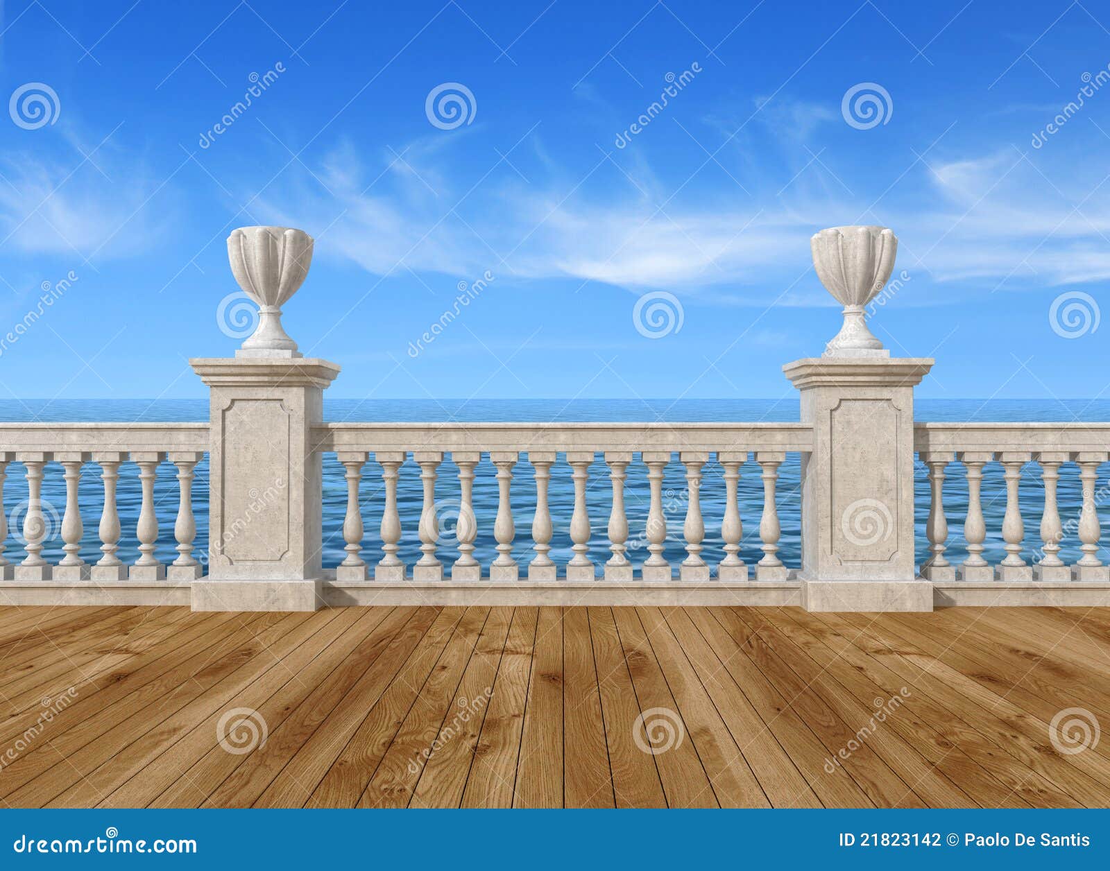 empty terrace with balustrade