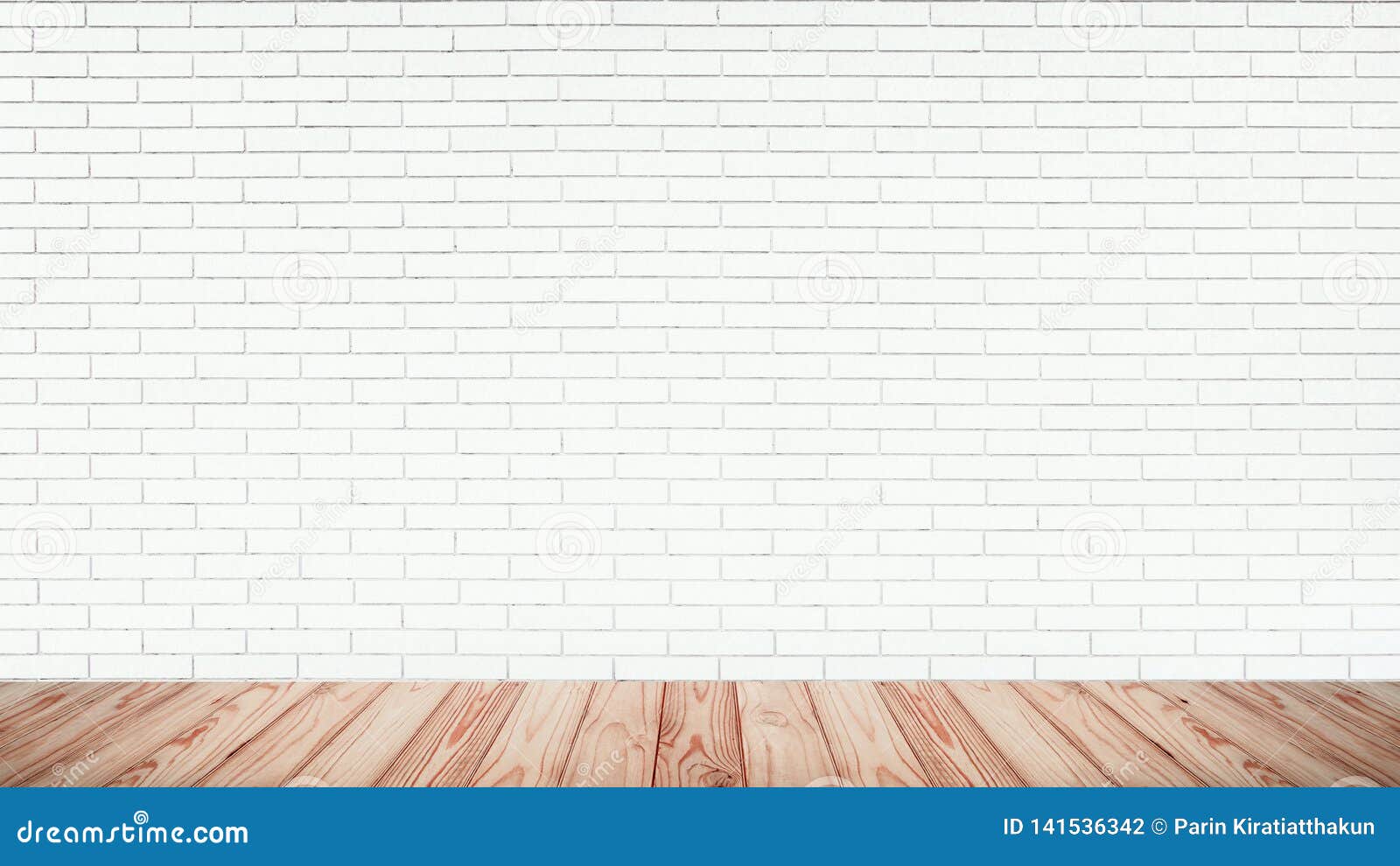 Empty Top Of Wood Floor With White Brick Wall Background Stock Photo Image Of Room Clean