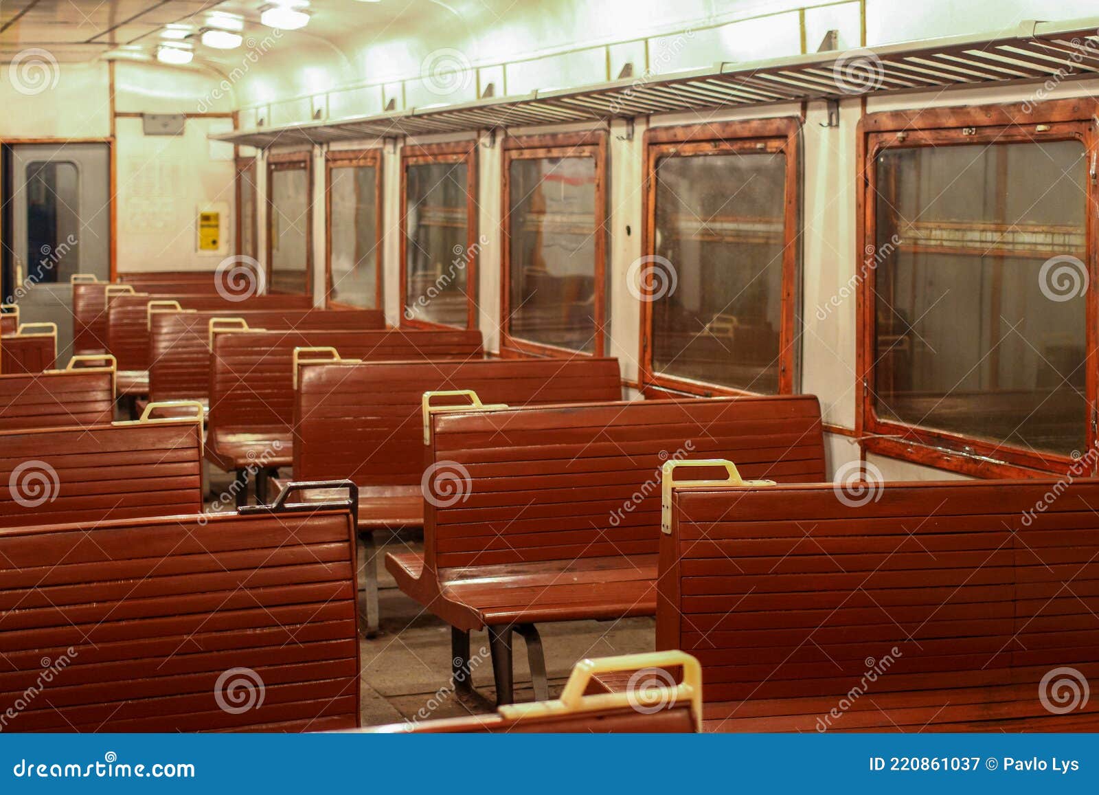 Empty Train Car and Seats without Passengers Stock Image Image of