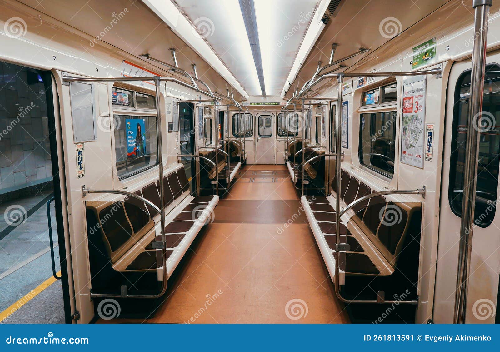 Empty Train Car in the Subway Editorial Photo Image of