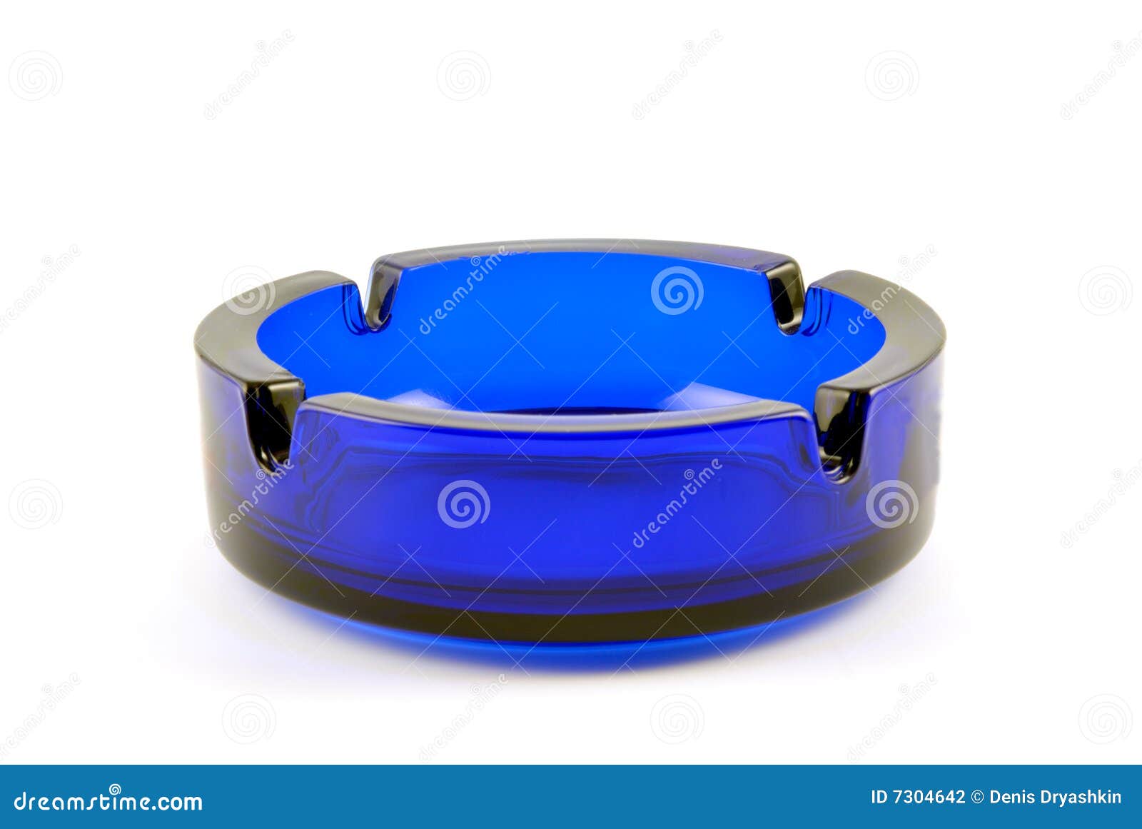 Empty Transparent Dark Blue Ashtray Stock Photo Image of glass