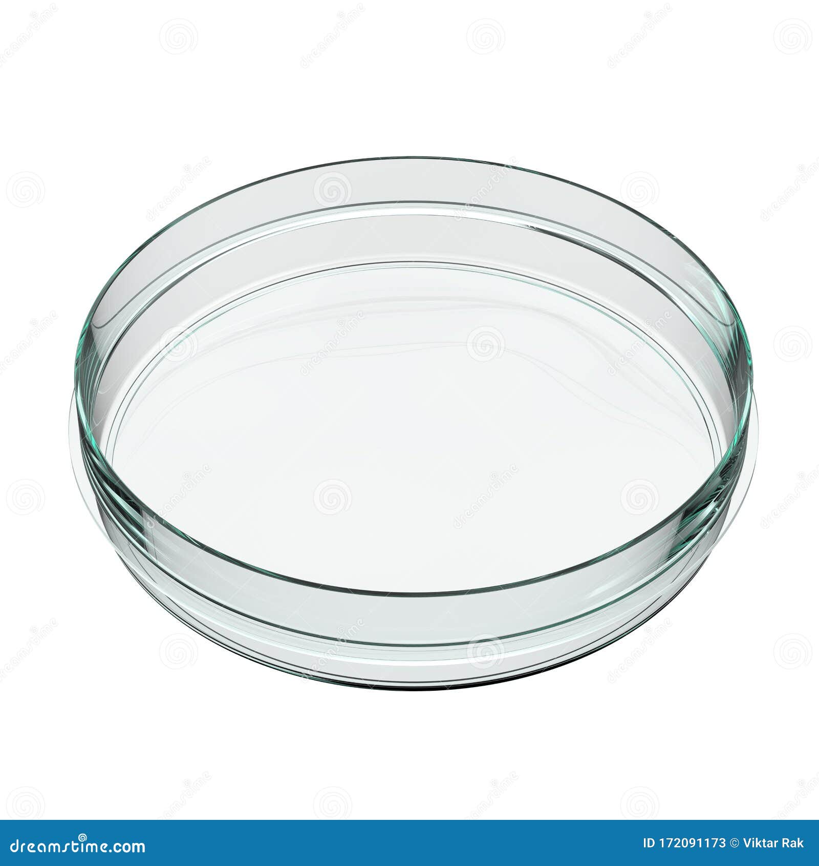 Empty Transparent Glass Petri Dish Isolated on White Background. Stock Illustration