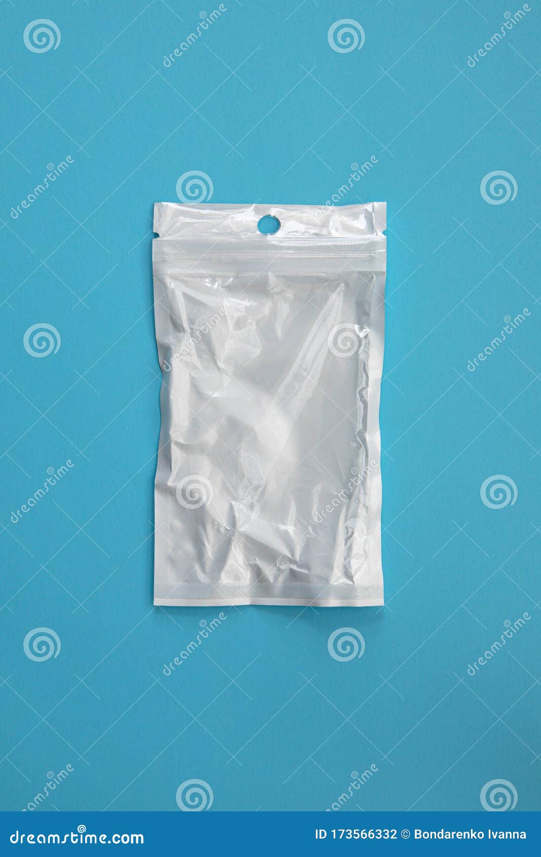 Download Empty Transparent Plastic Zip Lock Bag On Blue Background, Ziplock For Medicines Stock Photo ...