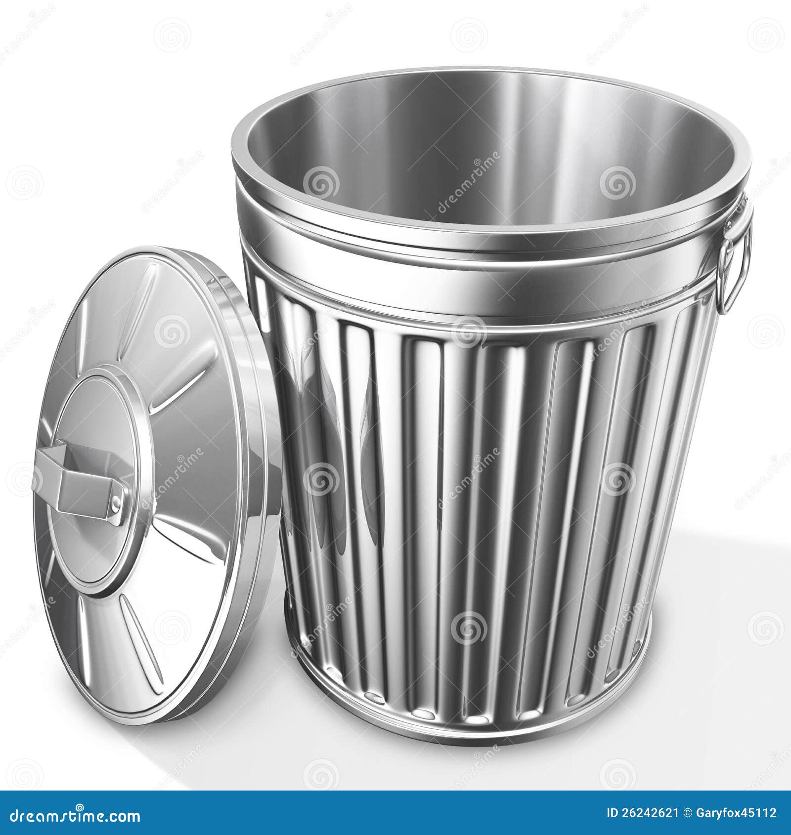 Empty trash can stock illustration. Illustration of white - 26242621