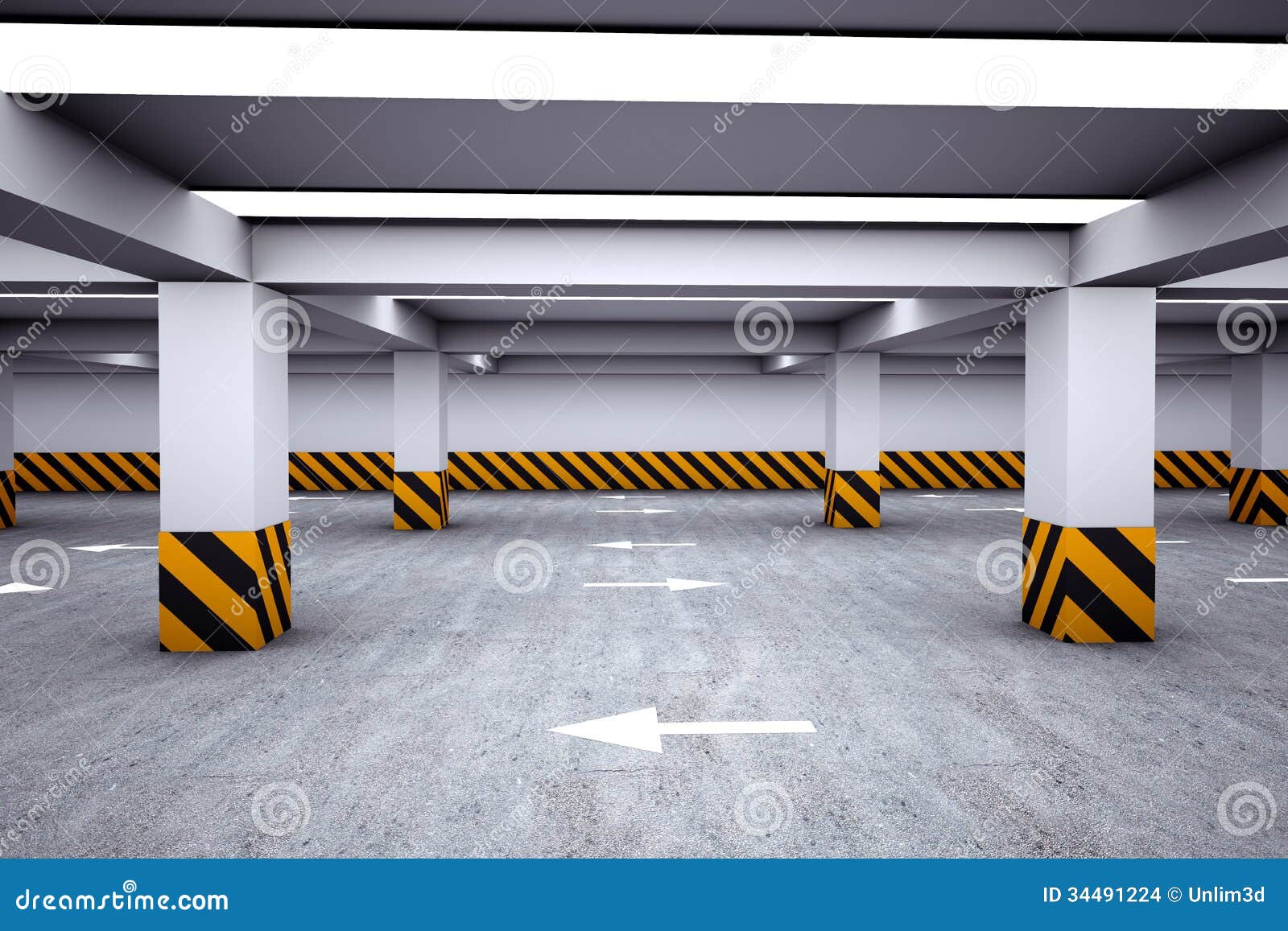 empty underground parking area d render 34491224