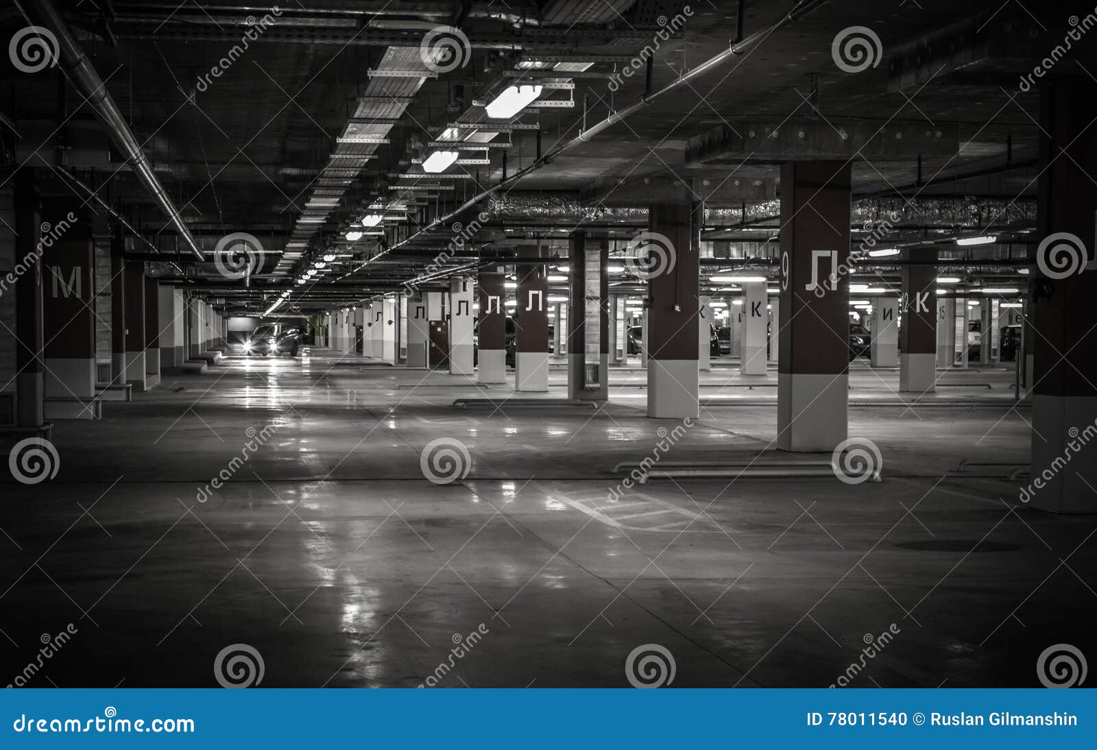 An Empty Parking Garage At A Night Time Background, Parking Garage Near Me  To Take Picture, Car, Garage Background Image And Wallpaper for Free  Download