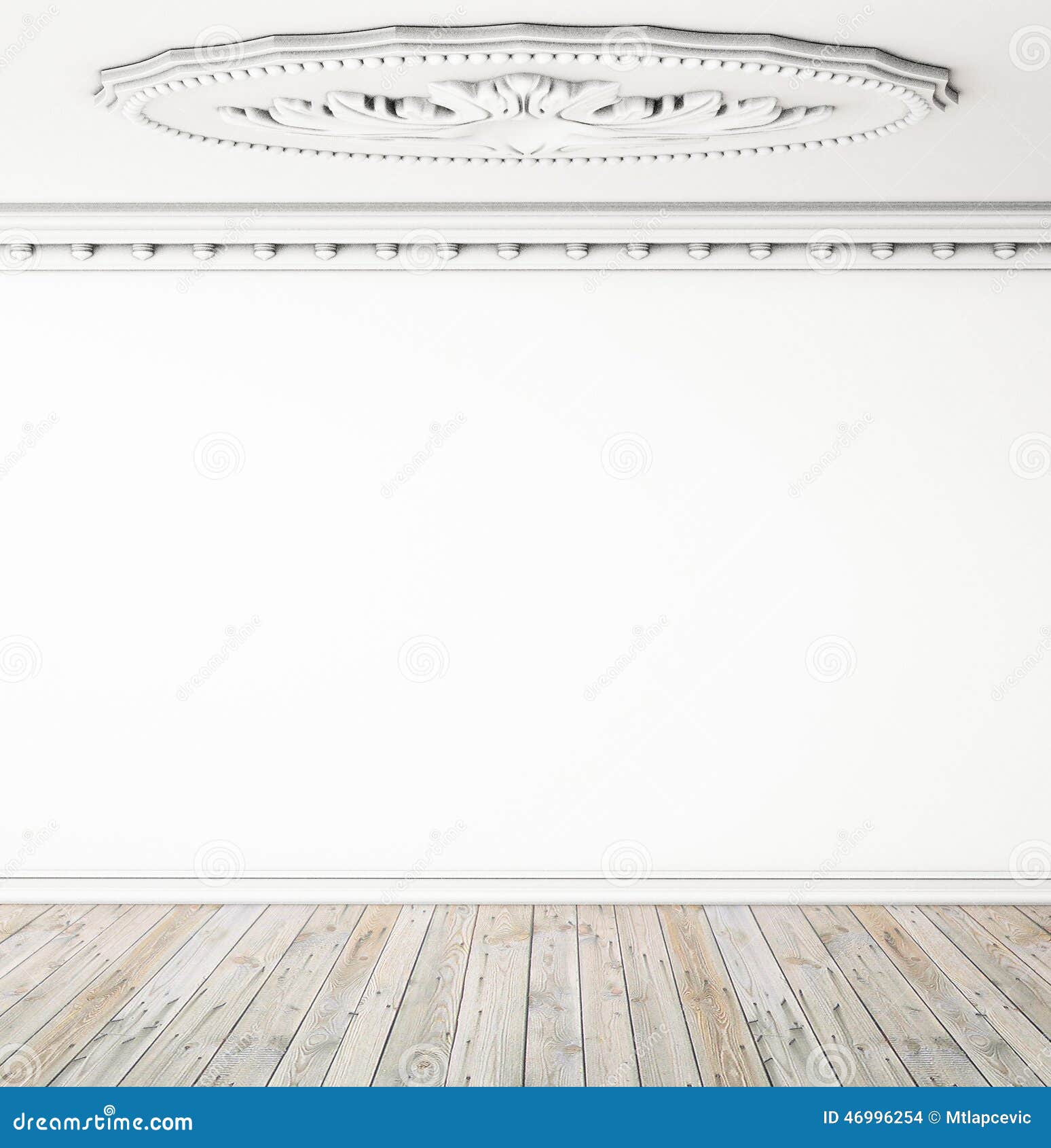 Empty Vintage Room Interior With Ceiling Stock Illustration