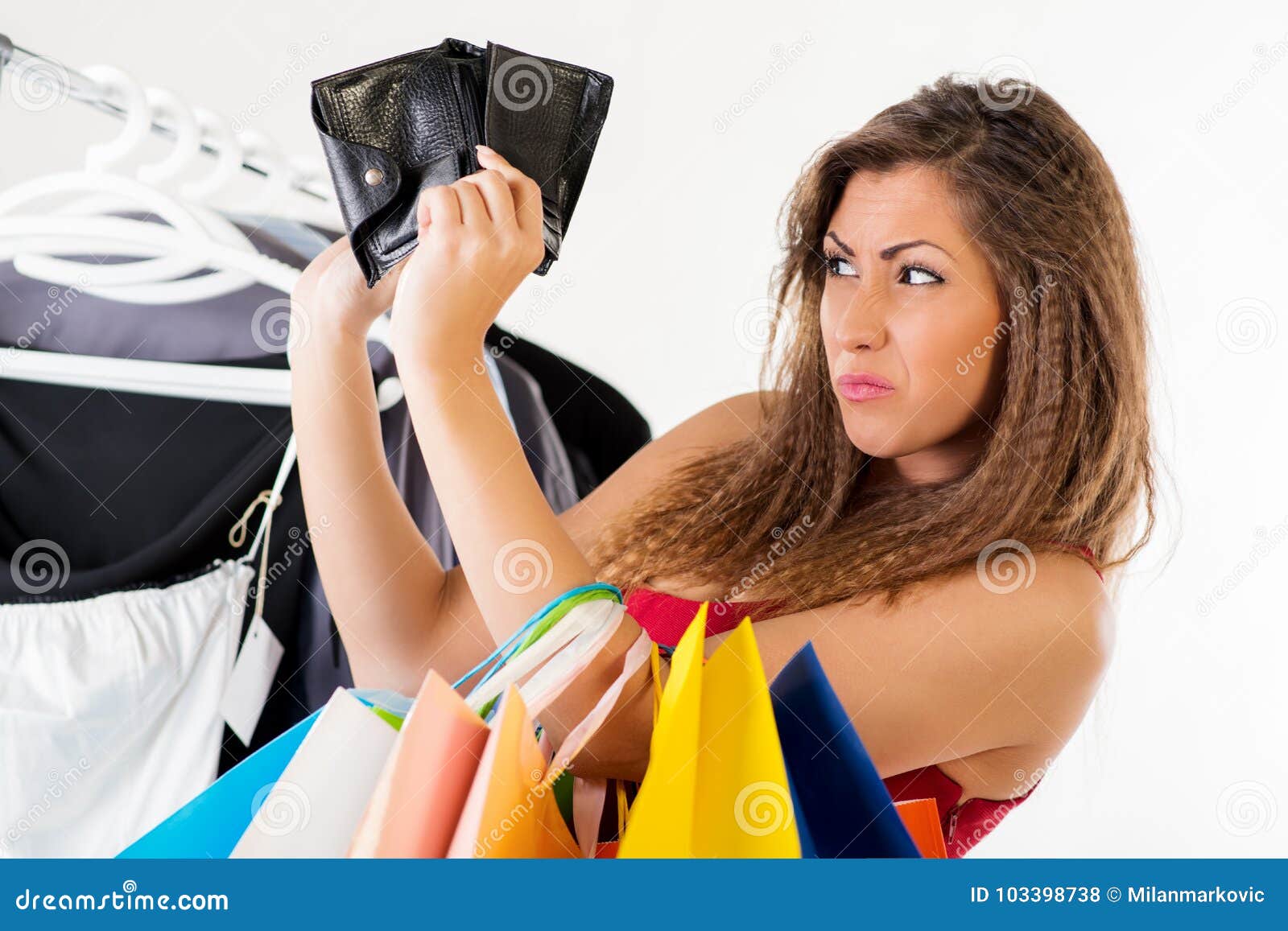 Empty Wallet stock photo. Image of woman, wallet, customer - 103398738
