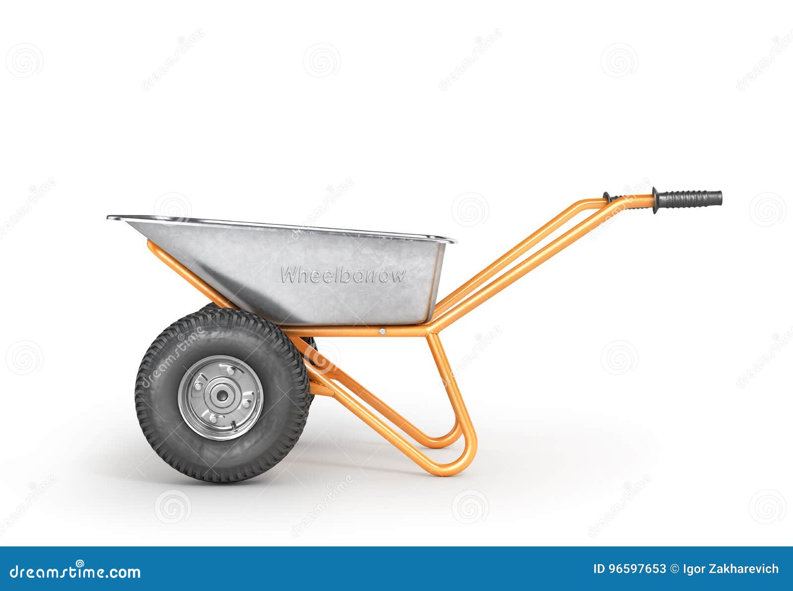 Empty Wheelbarrow on a White Background. Stock Image Image of barrow
