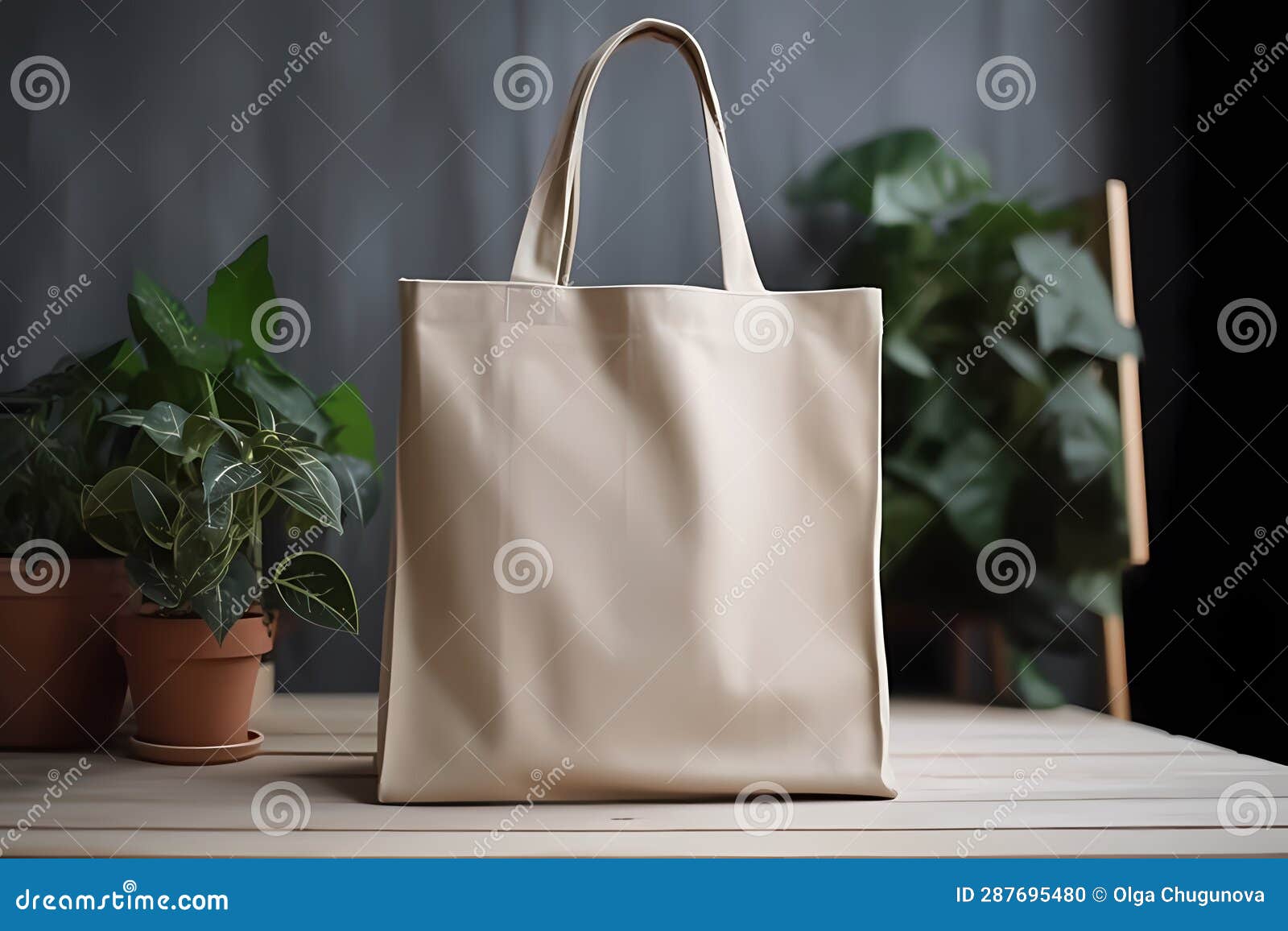 Empty White Bag Mockup with Space for Notes on White Background ...
