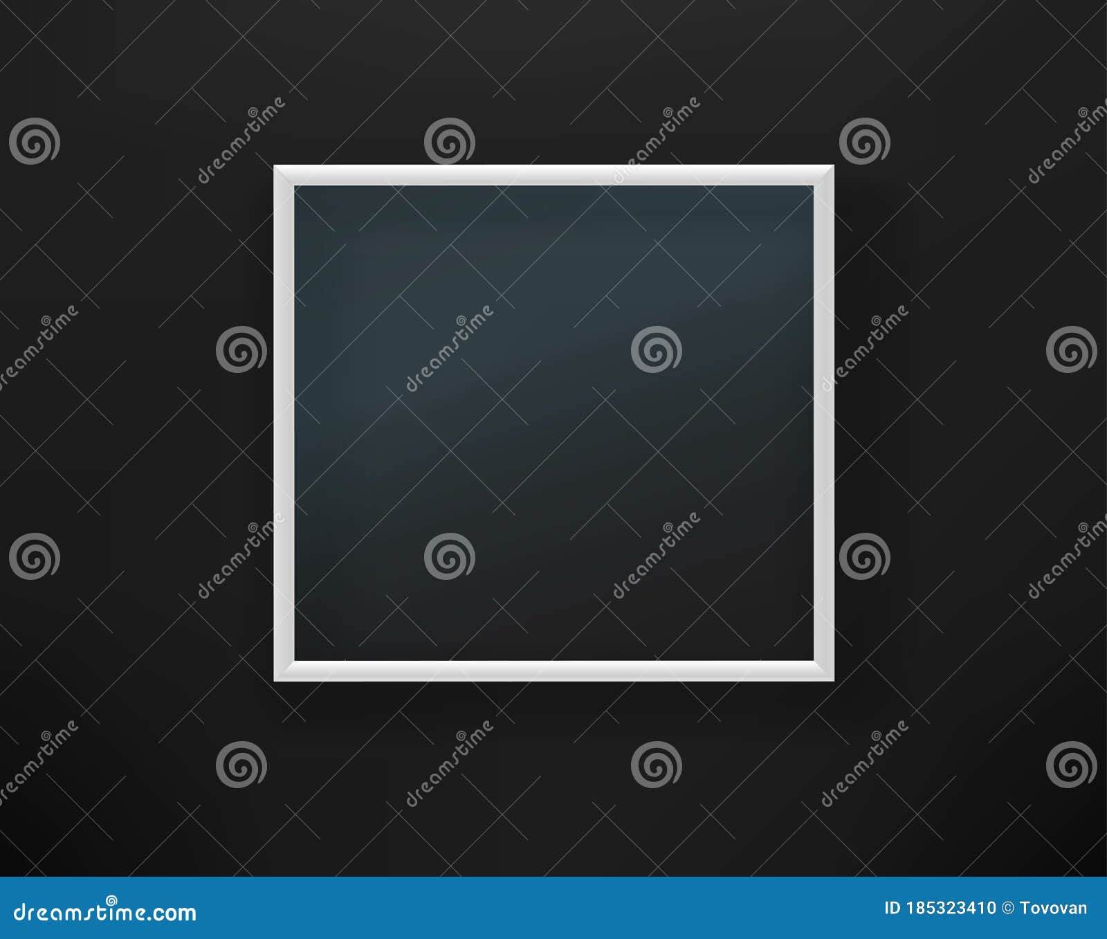 Empty White Frame with Glass Stock Vector Illustration of black