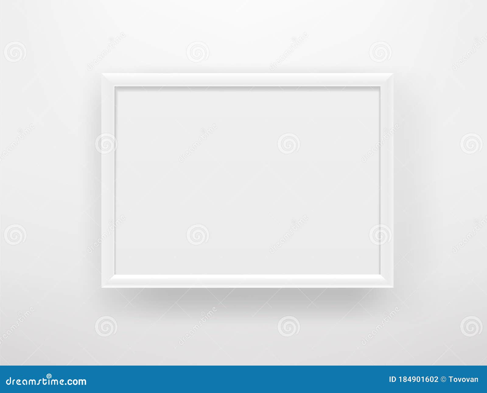 Empty White Frame on a White Wall Stock Vector Illustration of announcement, greeting 184901602