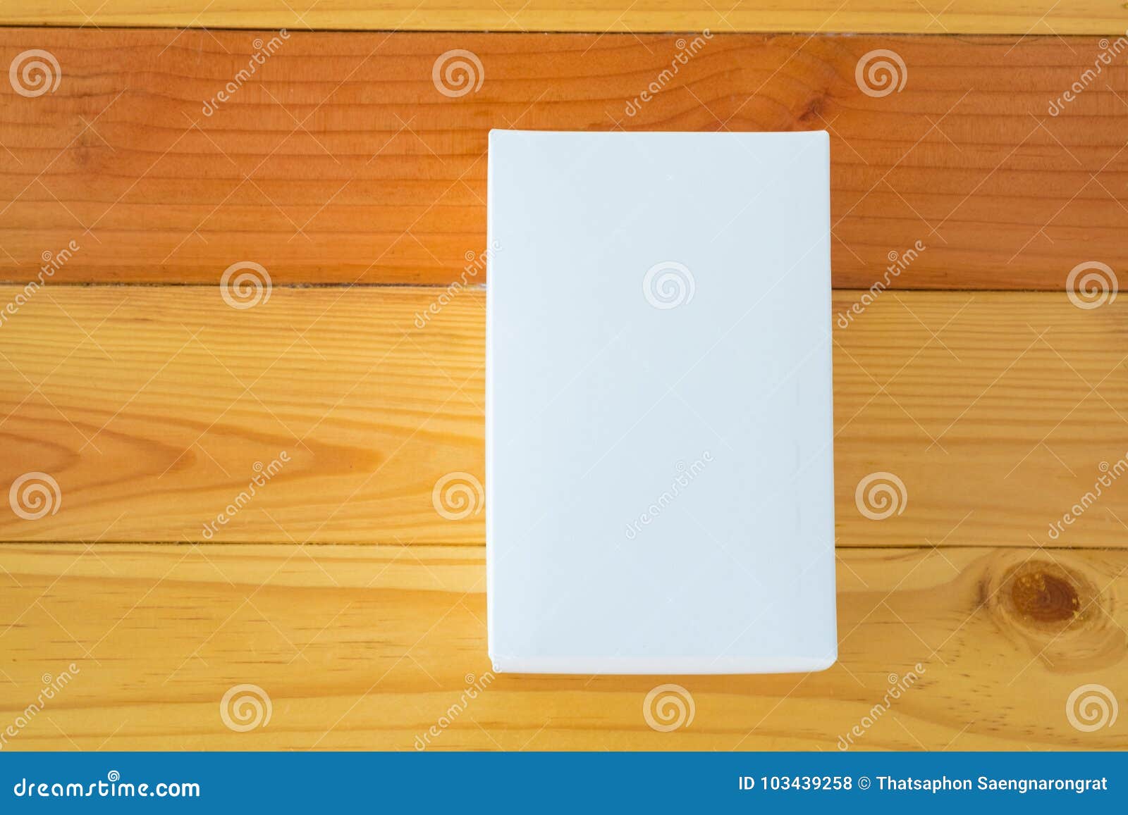 Download Empty White Gift Box For Mock Up On Wooden Table With Copy ...