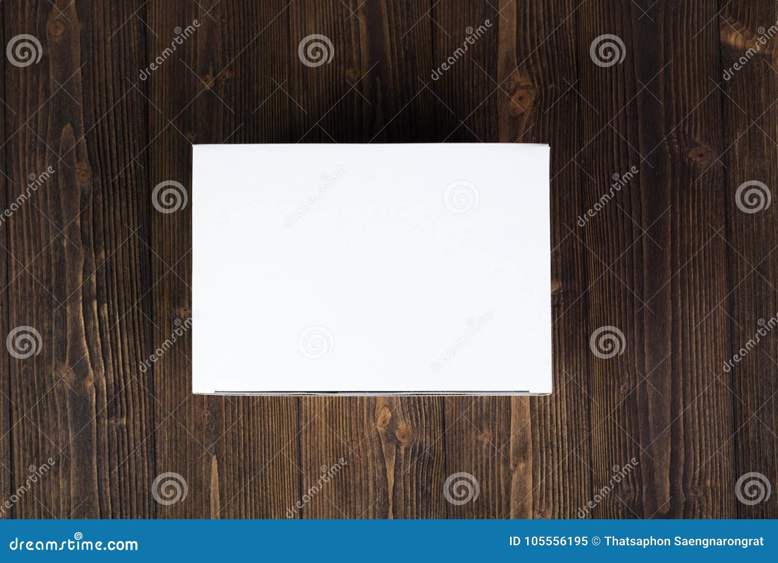 Download Empty White Gift Box Or Tray For Mock Up On Dark Wooden ...