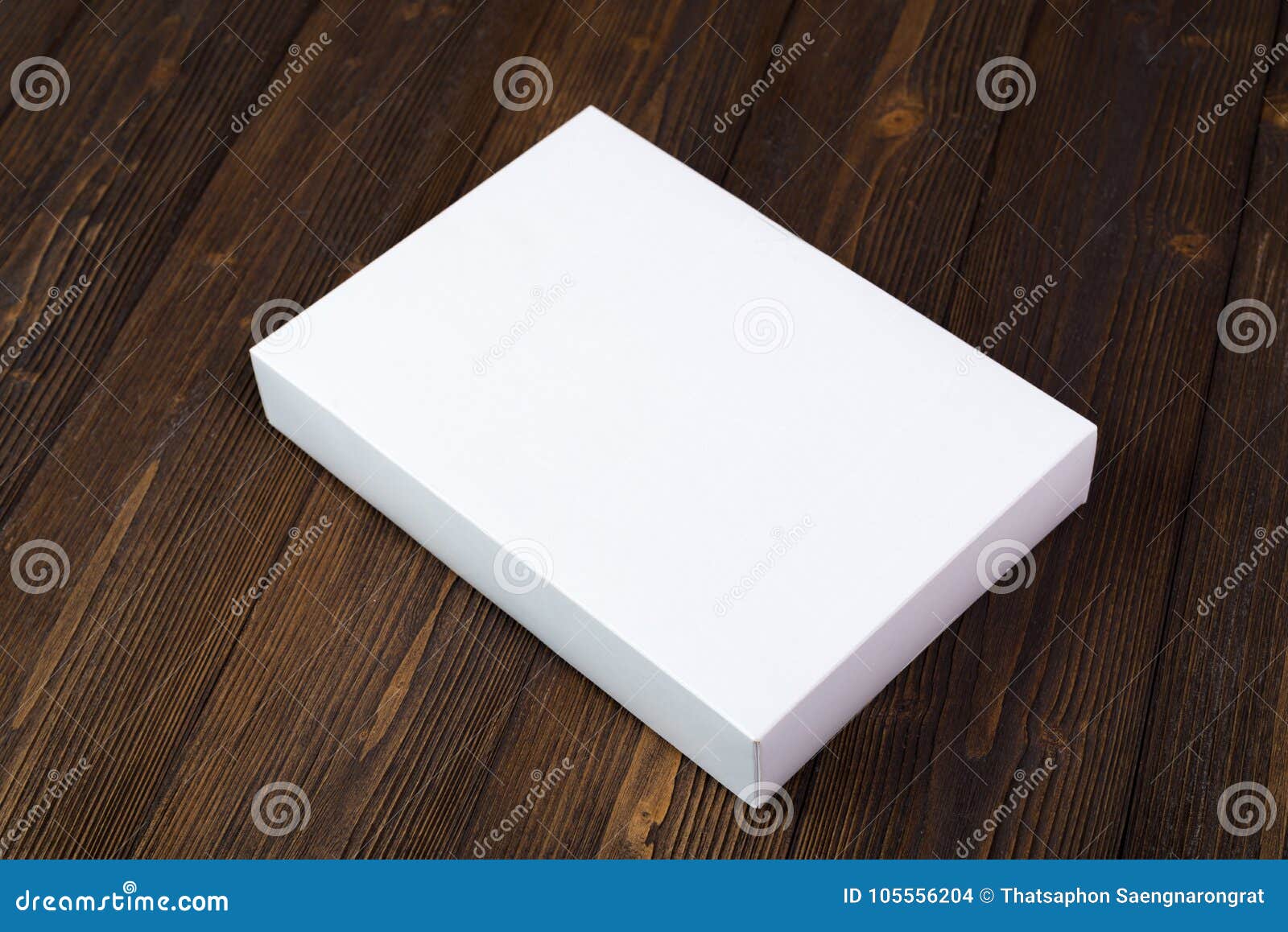 Download Empty White Gift Box Or Tray For Mock Up On Dark Wooden ...