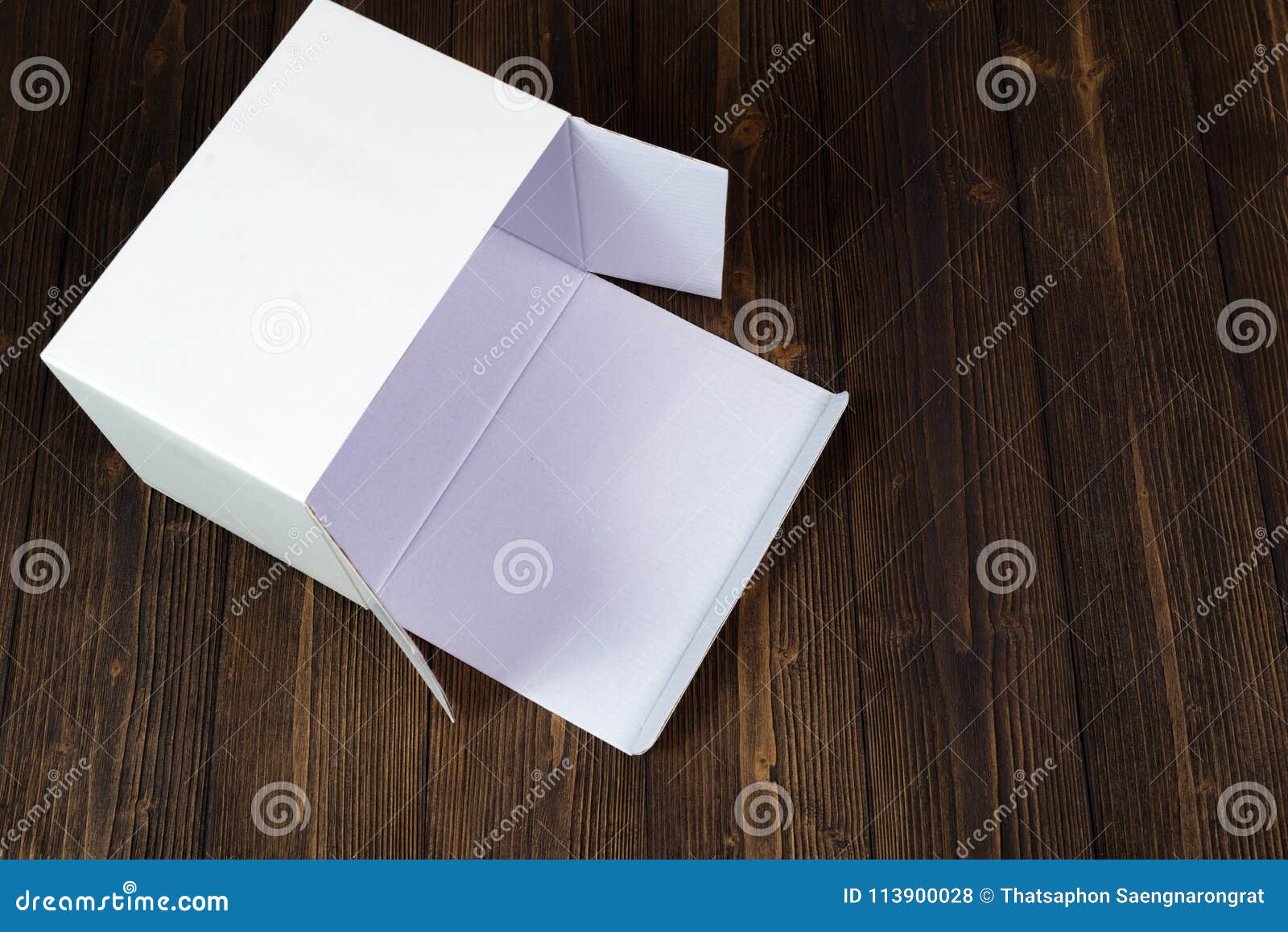 Download Empty White Gift Box Or Tray For Mock Up On Dark Wooden ...