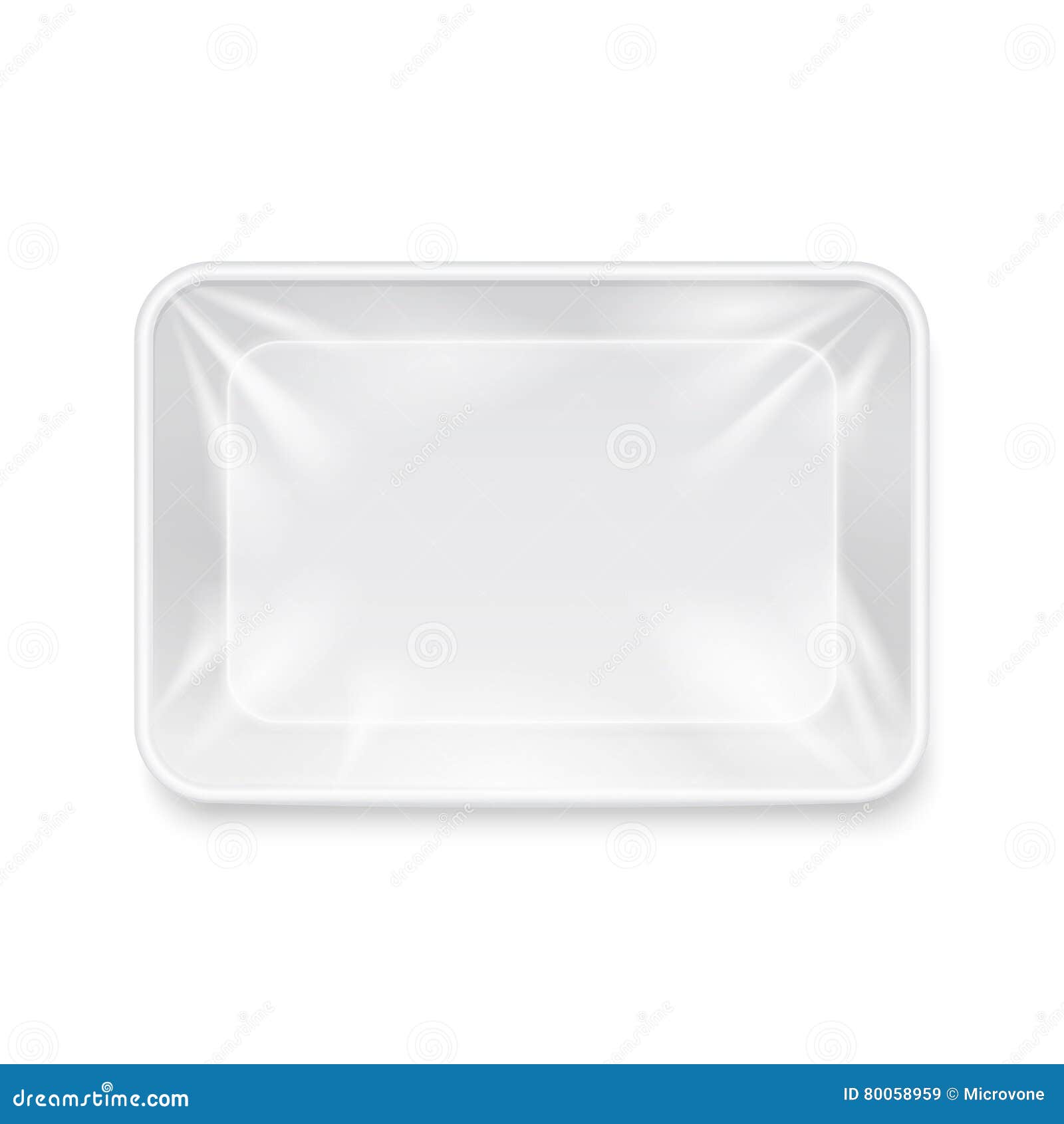Download Empty White Plastic Food Container, Packaging Tray Vector Template Stock Vector - Illustration ...