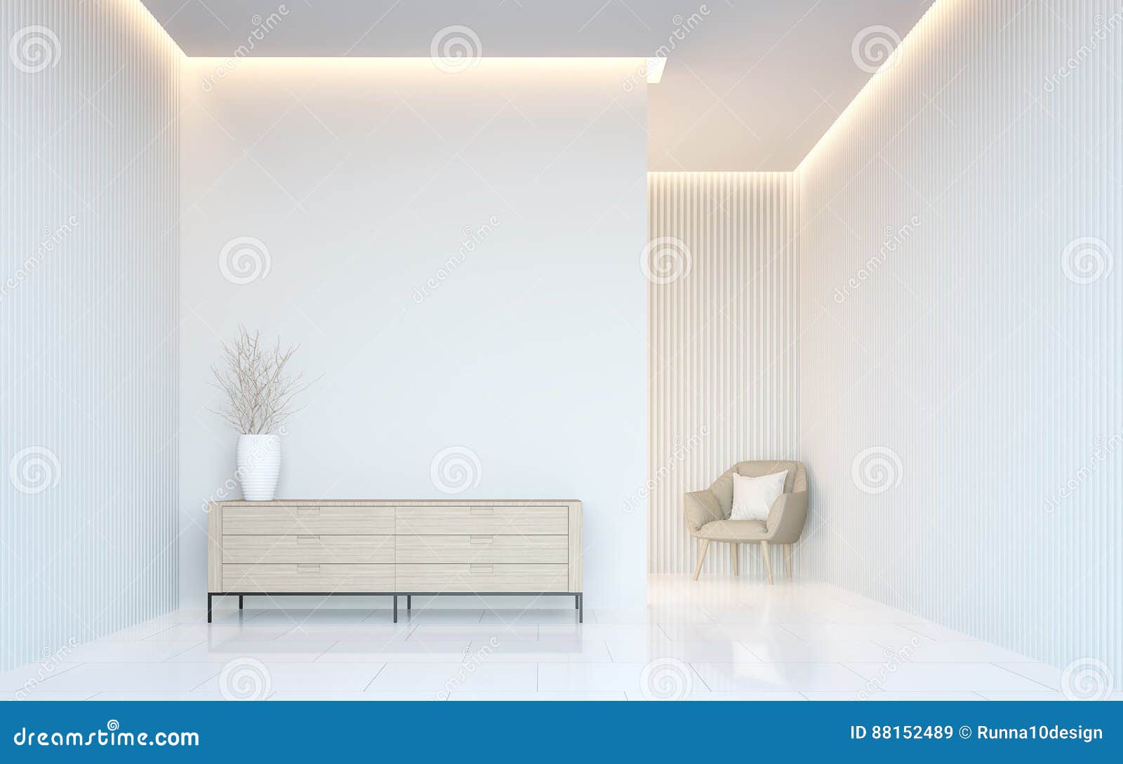 Home Interior Rendering With Empty Room Decorate Color Wall With Stock  Photo - Download Image Now - iStock