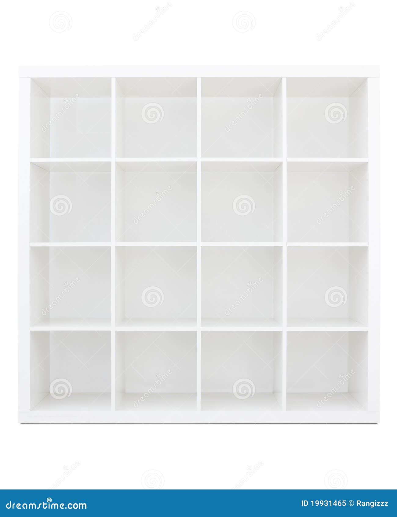 Empty White Wooden Bookshelf Stock Image - Image: 19931465