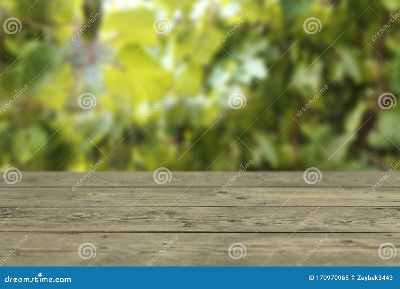 Empty White Wooden Table with Nature Green Blurred Background,Free Space  for Product Editing Stock Illustration - Illustration of bokeh, empty:  170970965