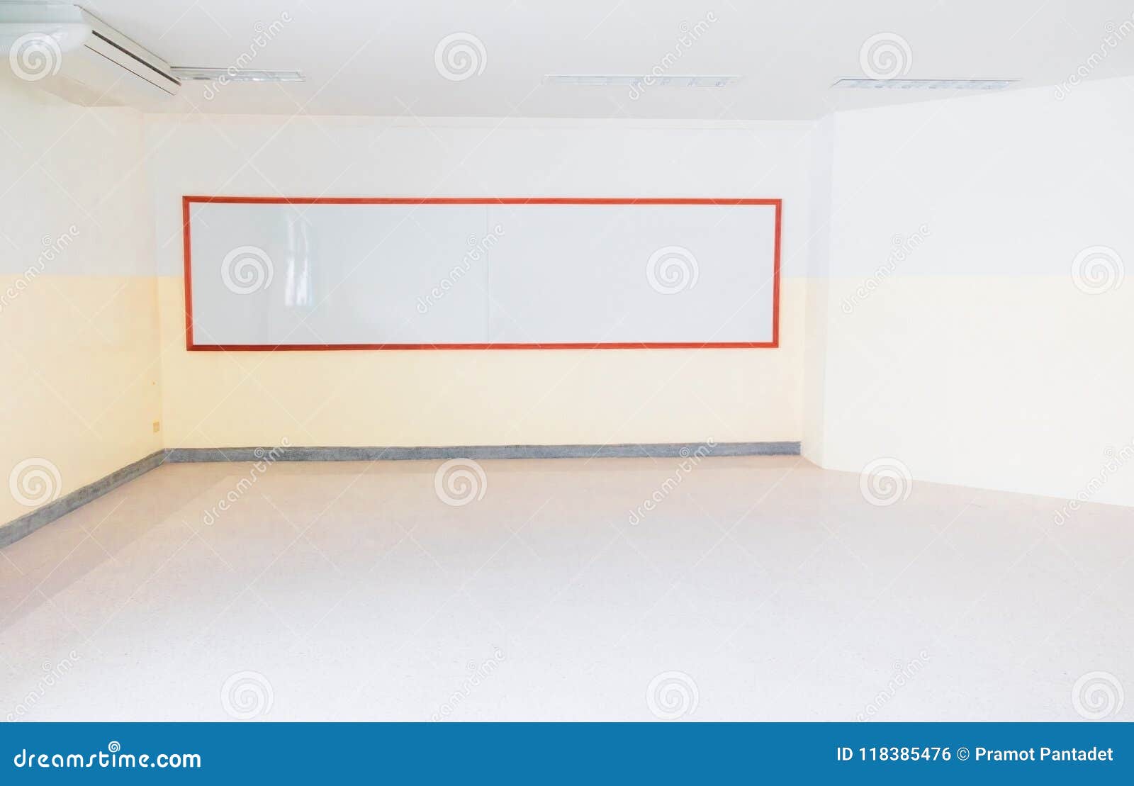 Empty Whiteboard in the Classroom Under Construction New To Study Stock