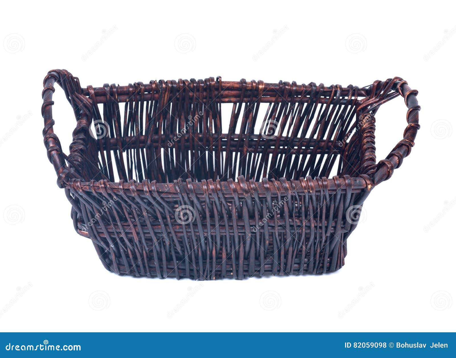 Empty Wicker Basket for Gifts Stock Photo Image of burlap, basket