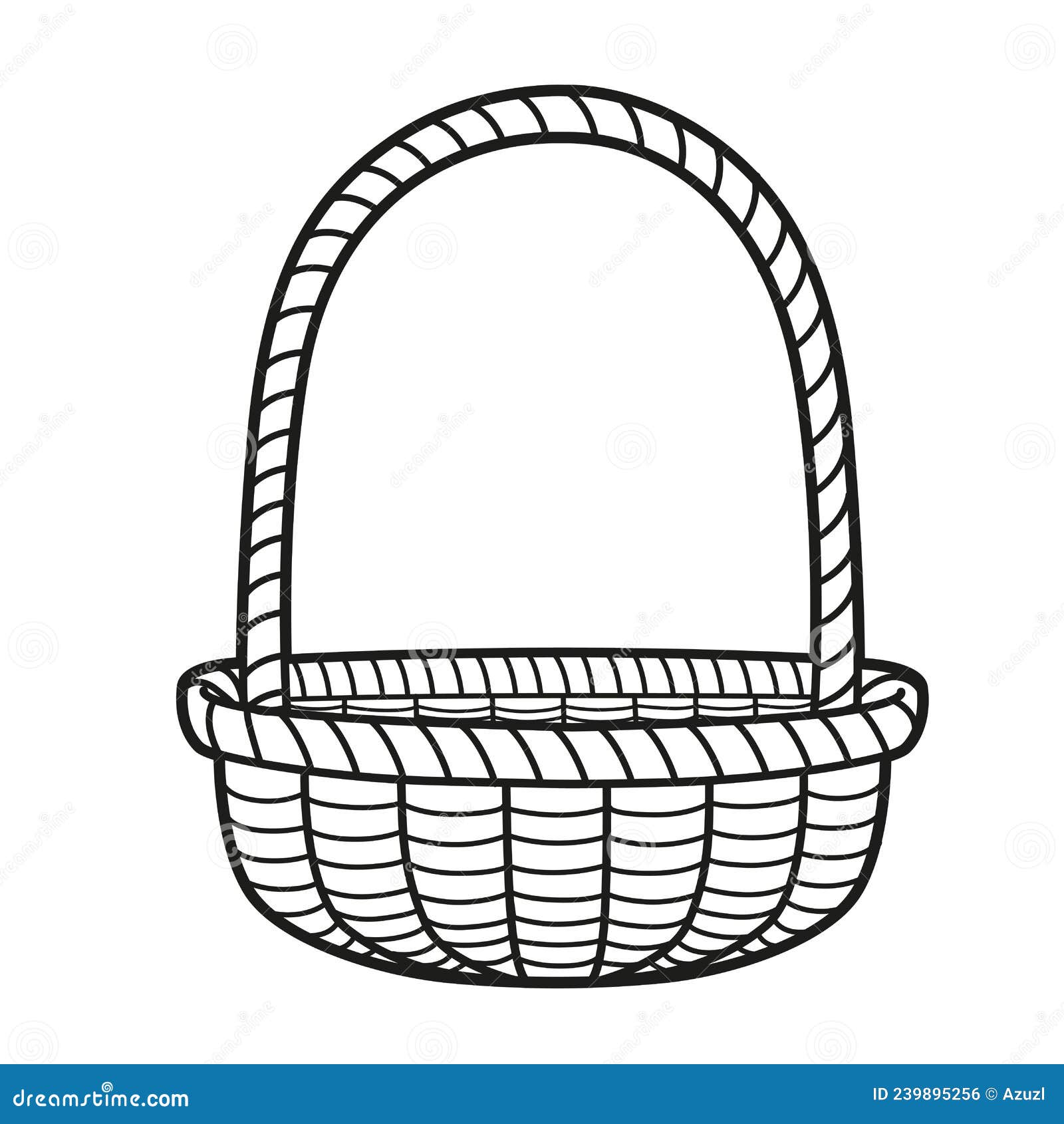 empty basket clip art black and white