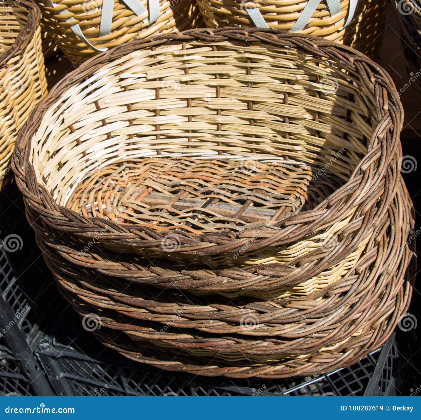 Empty Wicker Baskets for Sale Stock Image Image of willow, container