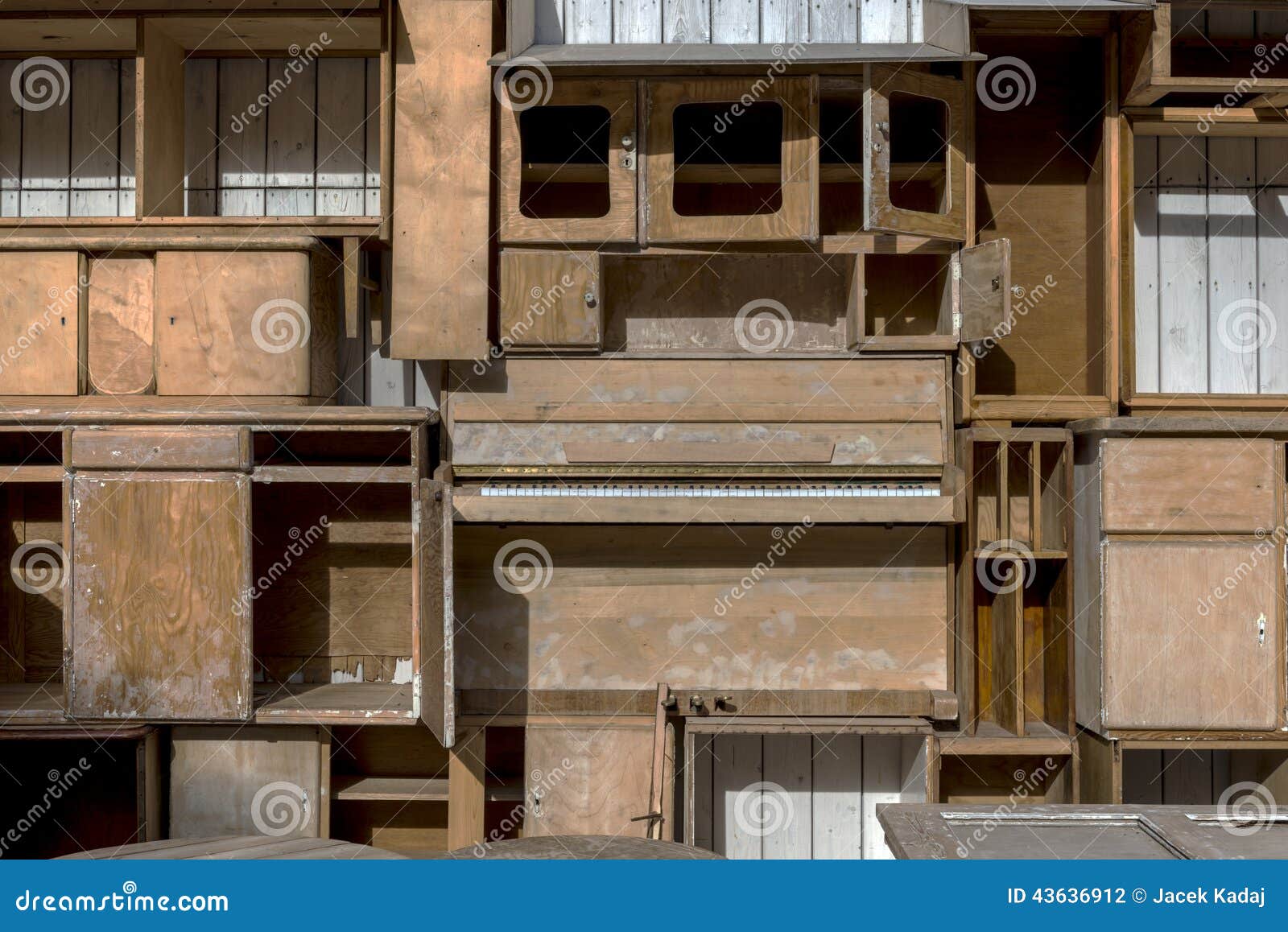 Empty Wood Shelfs And Old Vintage Furniture Stock Photo Image Of