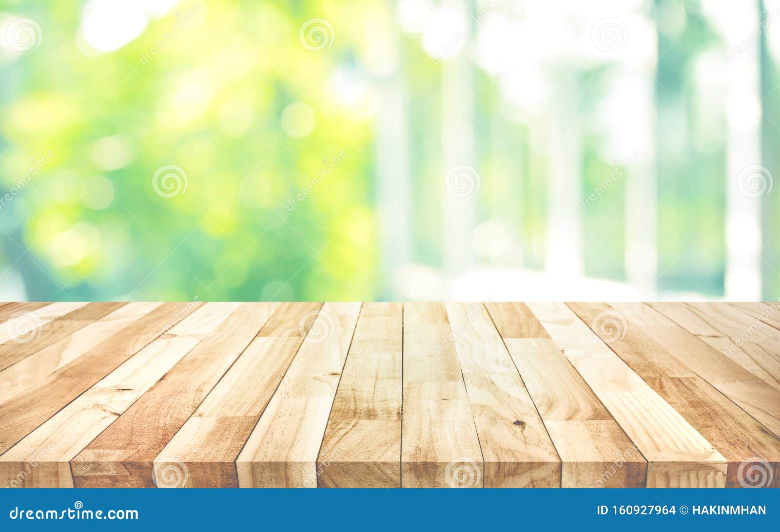 Empty Wood Table Top On Blur Abstract Green Garden From Window View Background Stock Photo Image Of Abstract Balcony