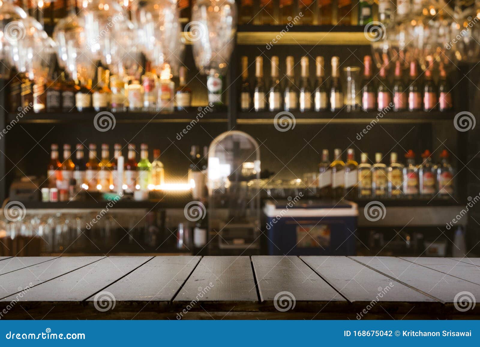 Empty Wooden Bar Counter with Defocused Background and Bottles of  Restaurant, Bar or Cafeteria Background Stock Photo - Image of deck, cafe:  168675042