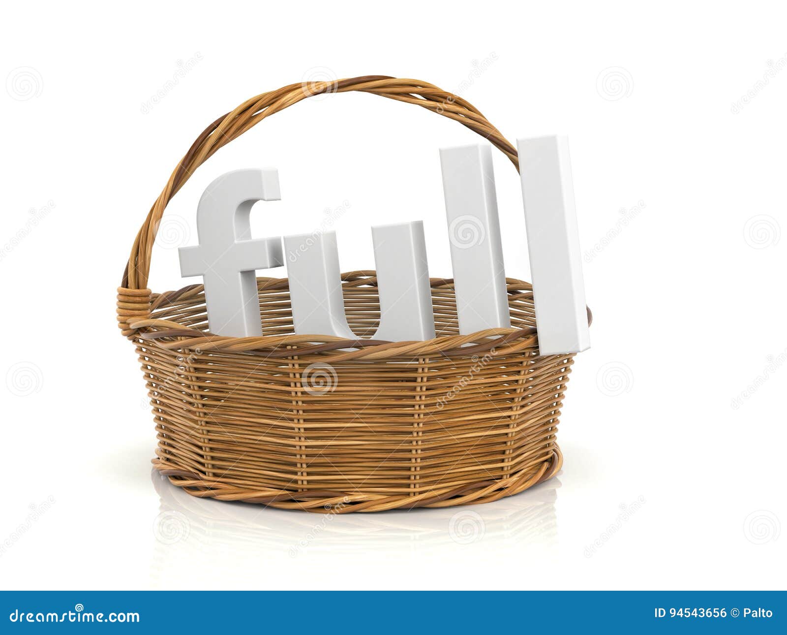 Empty Wooden Basket. White Word in the Basket Stock Illustration