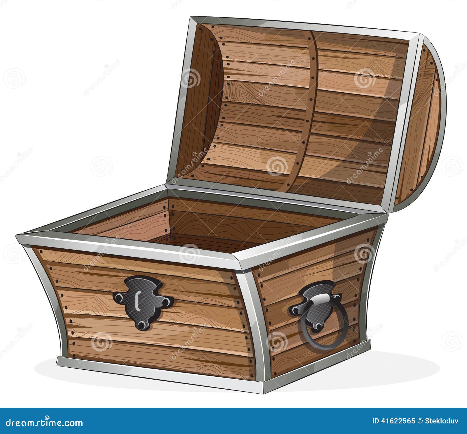 Empty wooden chest stock vector. Illustration of container 41622565