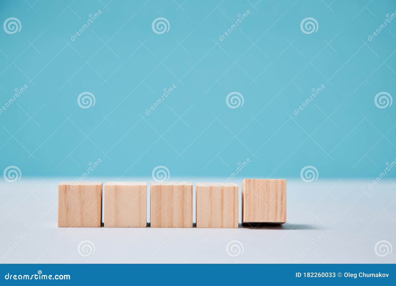 Download Empty Wooden Cubes Mockup For Creative Inscription Design. Blank Blocks In Line Template On Blue ...