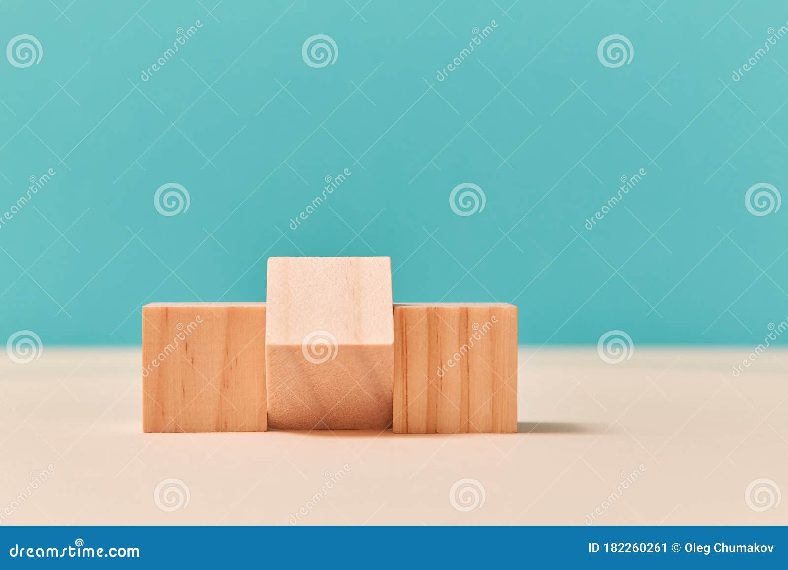 Download Empty Wooden Cubes With One Inverted Block. Mockup Style ...