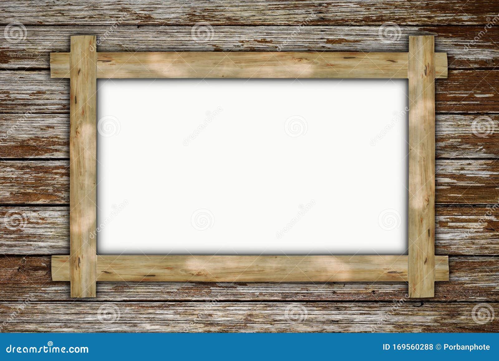 Empty Wooden Frame Hanging On Wood Stock Photo Image Of White Design 169560288