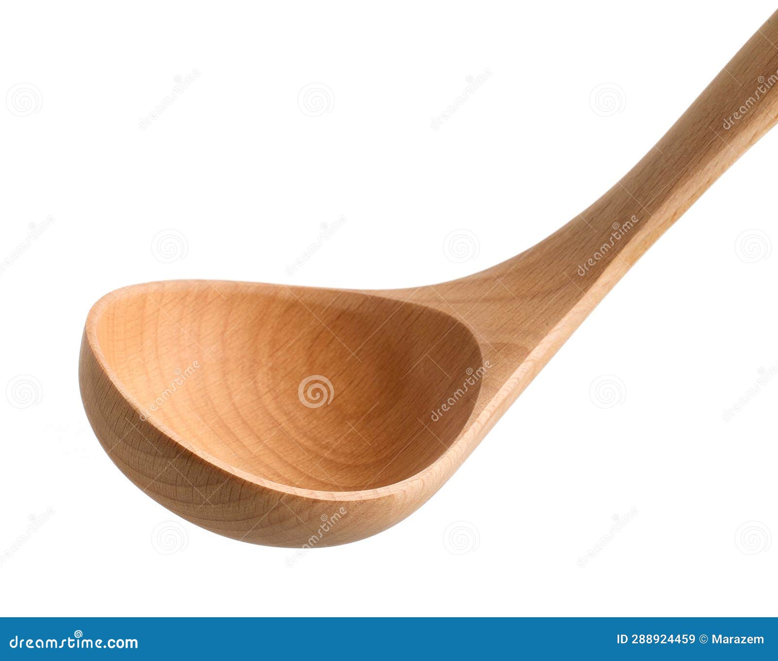 Empty wooden ladle stock image. Image of single, closeup 288924459