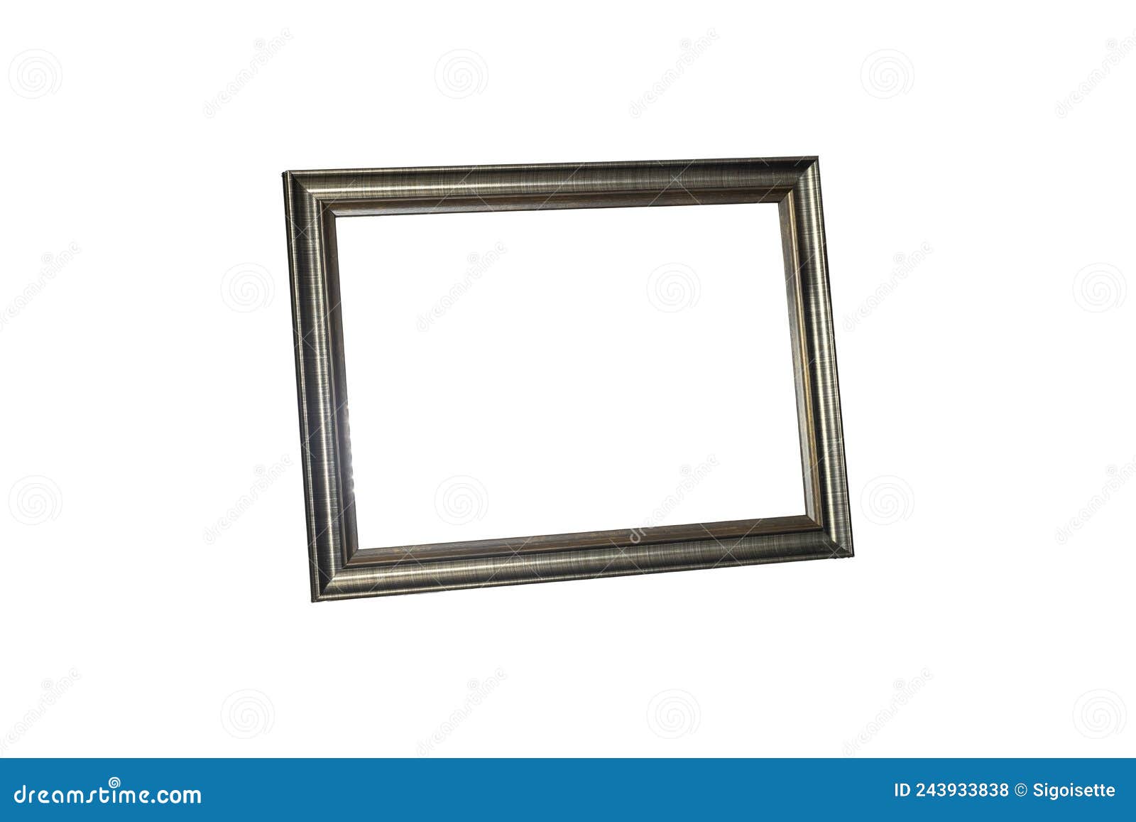 empty wooden ornate picture frame photo  on white background