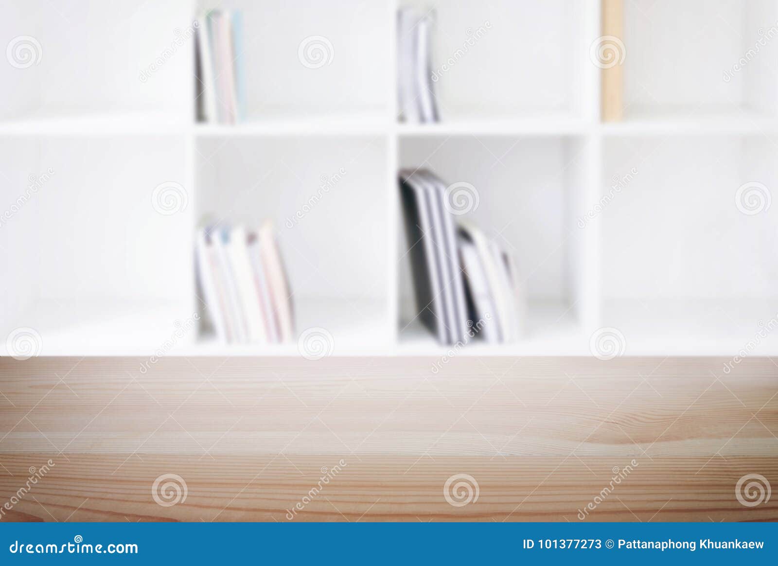 empty wooden table and blur background of abstract in front of m